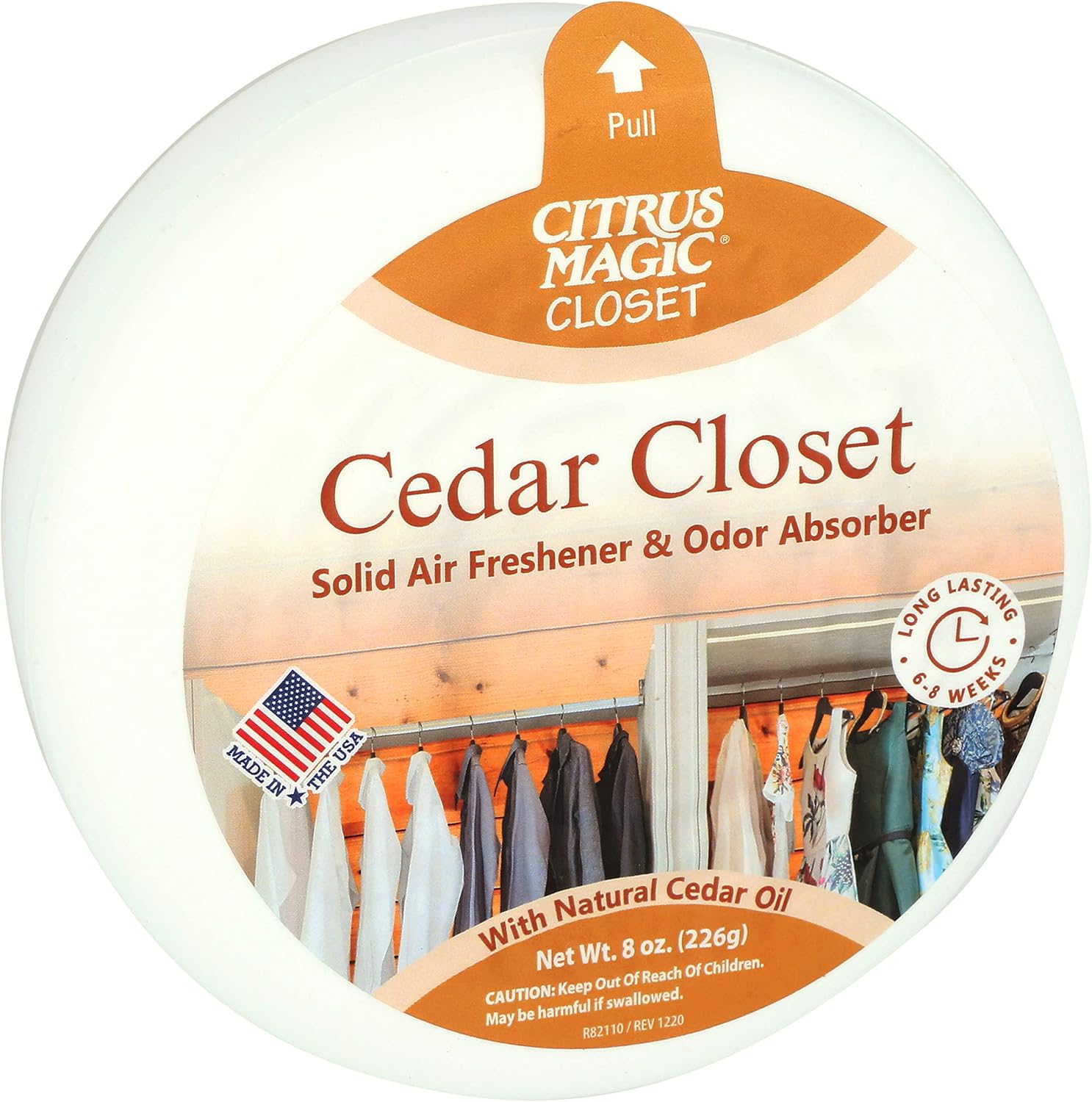 Citrus Magic Closet Solid Air Freshener, Cedar, 8 Ounce