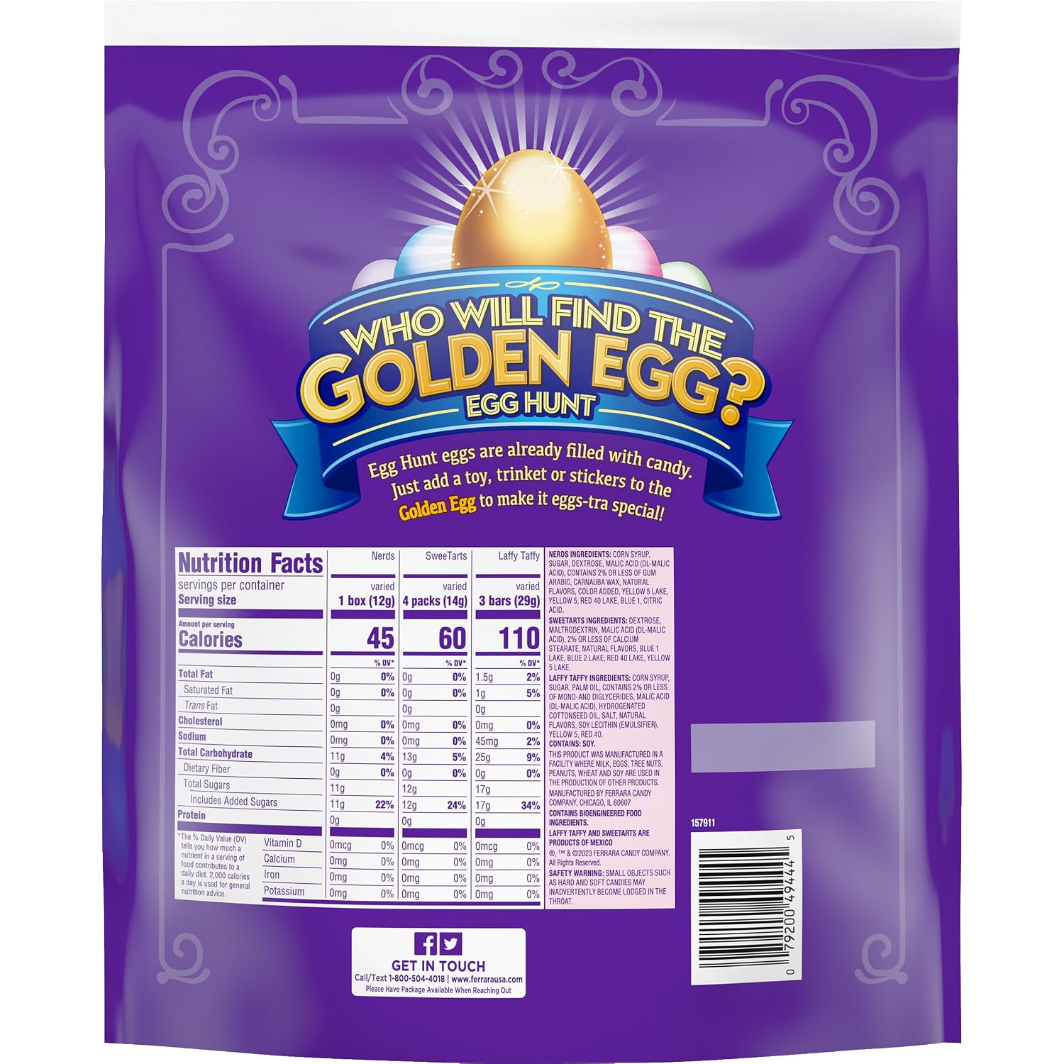 Wonka Golden Egg Plastic Egg Hunt Mix, Candy Variety Pack Prefilled Easter Eggs, Pack of 12