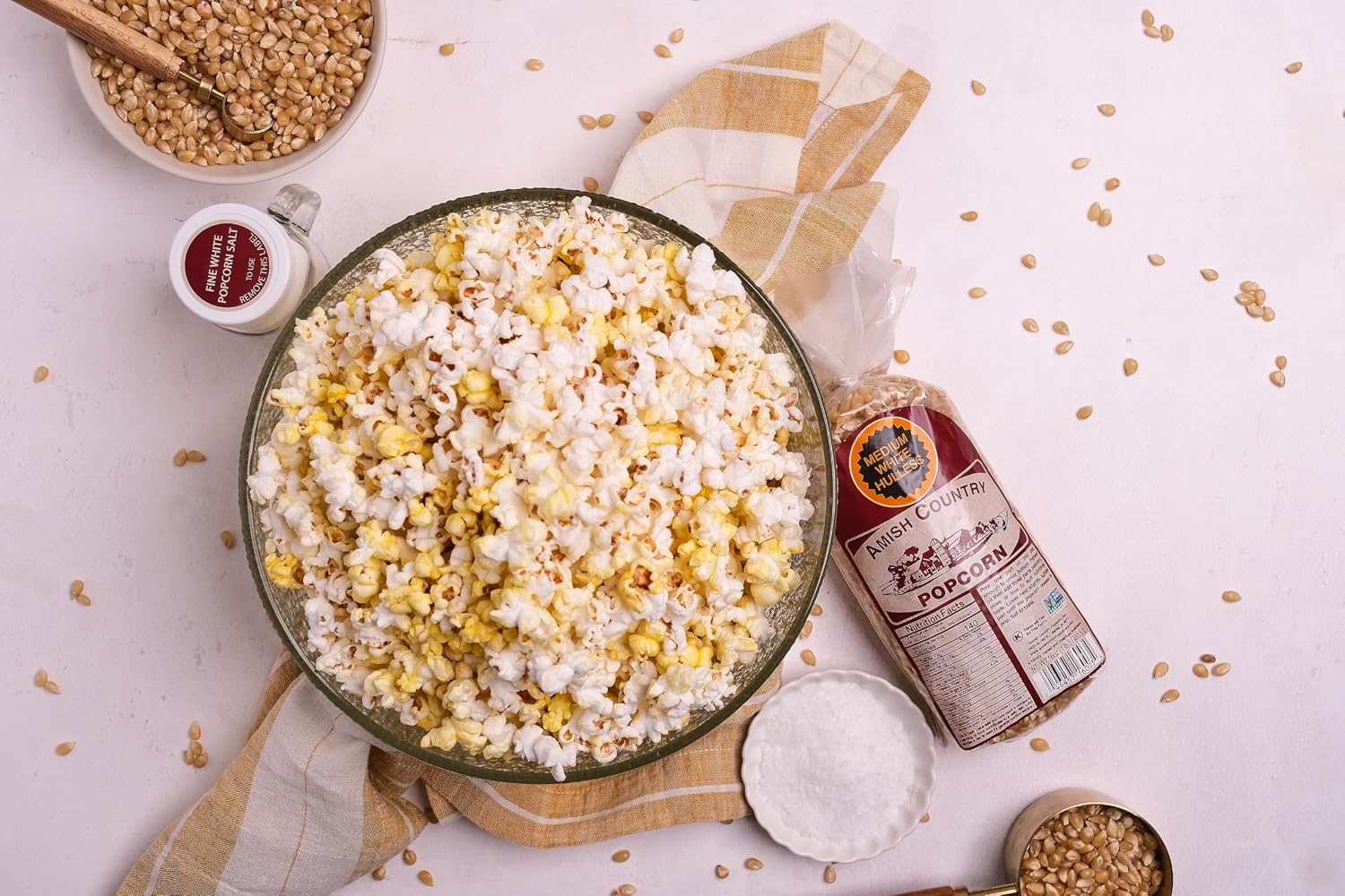 Amish Country Popcorn | 6 lb Bag | Medium White Popcorn Kernels | Old Fashioned, Non-GMO and Gluten Free (Medium White - 6 lb Bag)