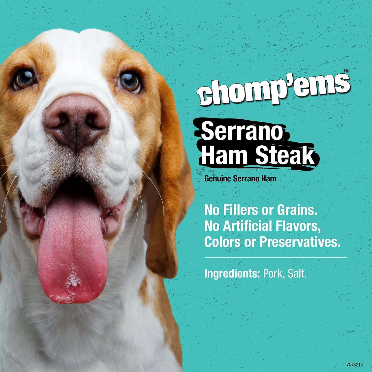 RUFFIN' IT CHOMP'EMS Serrano Ham Bone Wrapped in Real Prosciutto Ham, 1 Large Bone