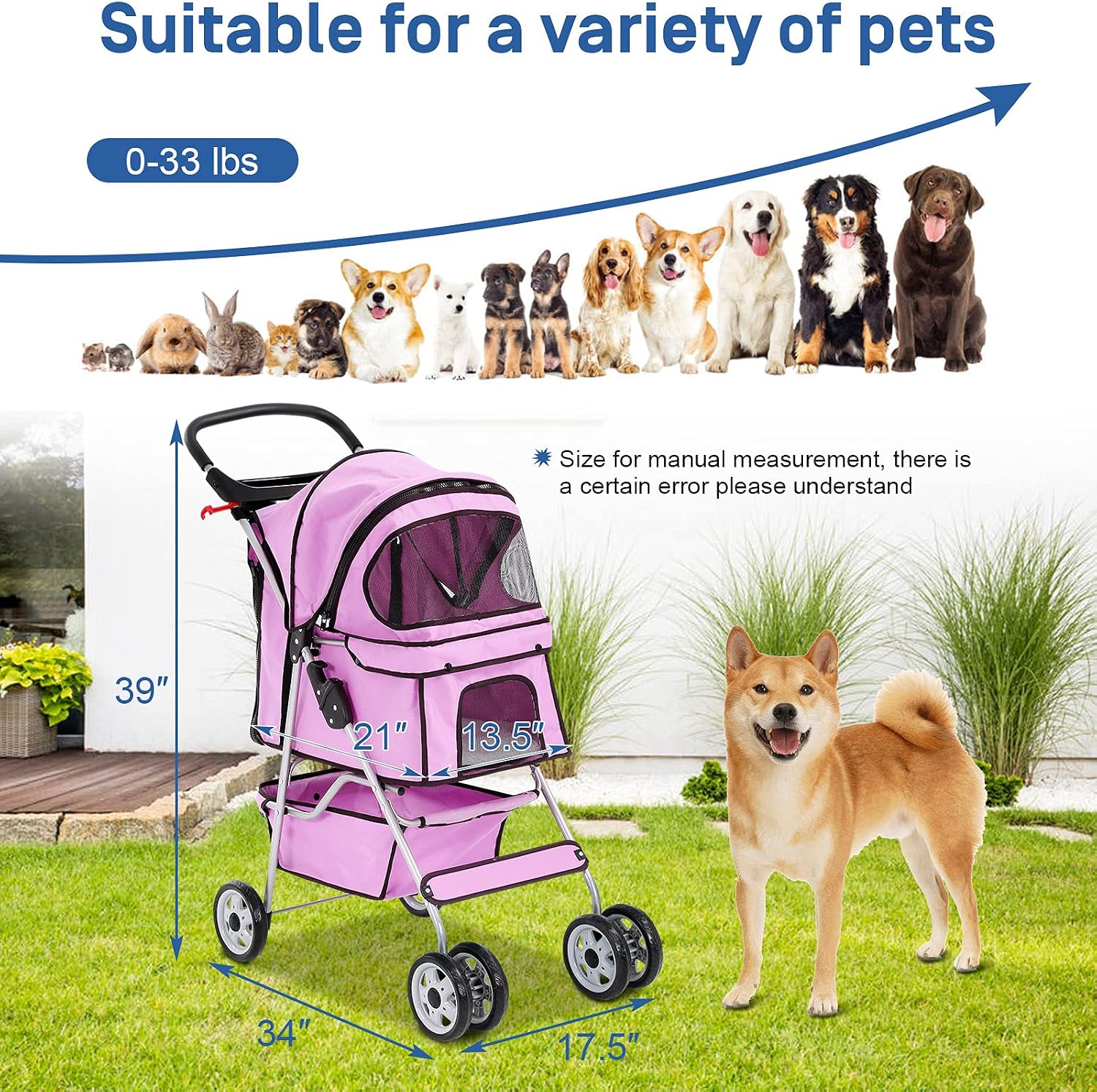 Best 4 Wheels Pet Stroller for Dog and Cat Stroller