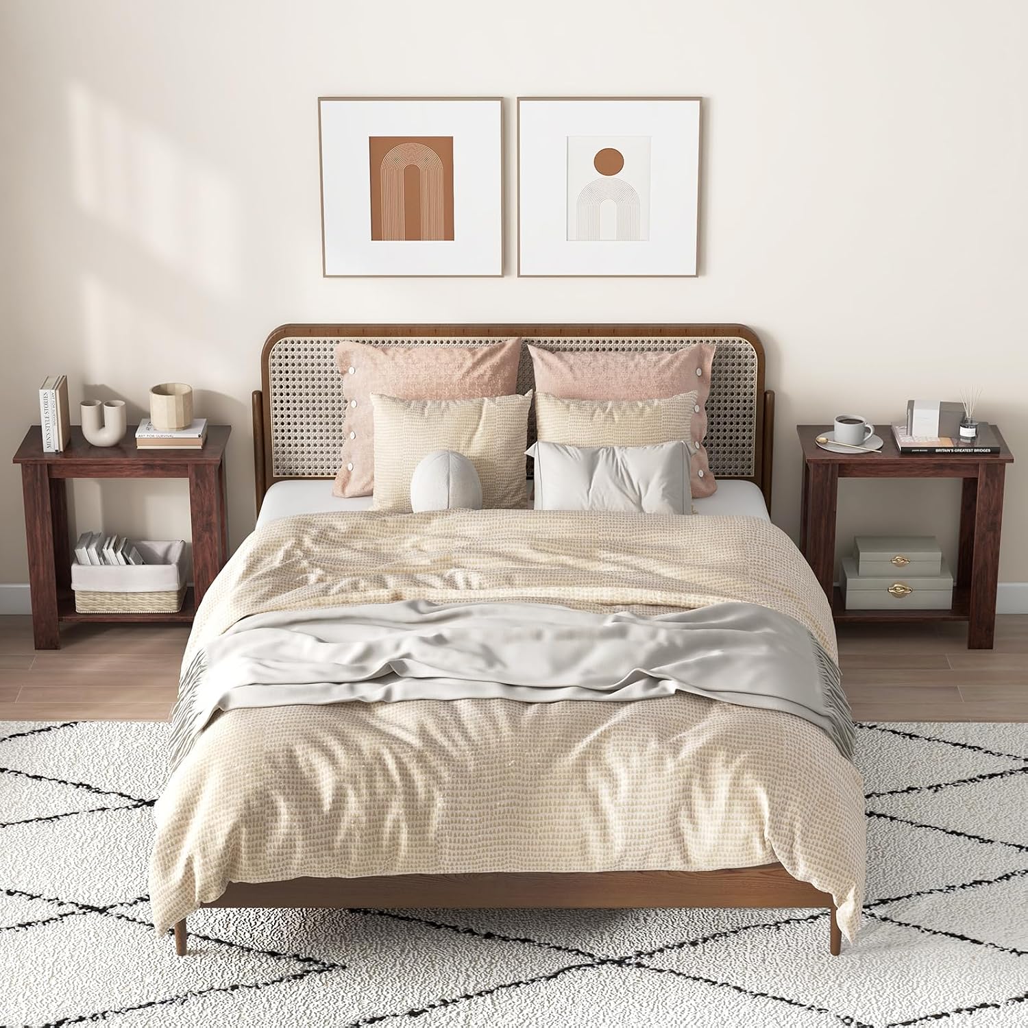 Casart End Table Coffee Sofa Wooden End Shelf Living Room Bedroom Chair Side Table Furniture Espresso