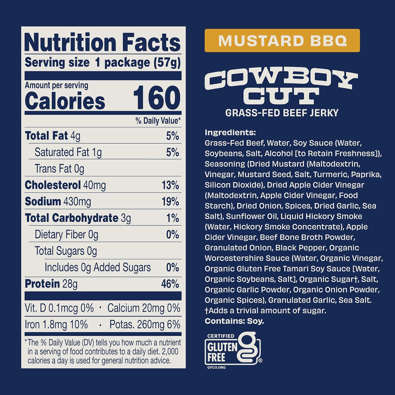 Archer Jerky Cowboy Cut Beef Jerky, Old Fashioned, Zero Sugar- 2 Oz, 6 Pack