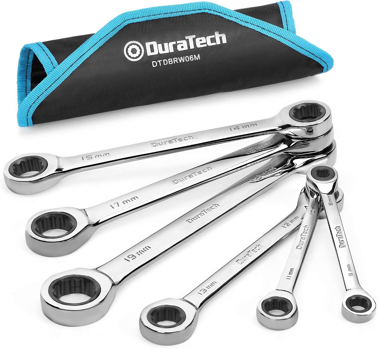 DURATECH Double Box End Ratcheting Wrench Set, SAE, 5-Piece, 5/16" to 7/8"