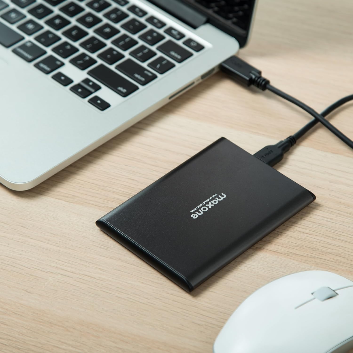 Maxone 1TB Ultra Slim Portable External Hard Drive HDD USB 3.0 Compatible | with PC, Laptop, Charcoal Grey