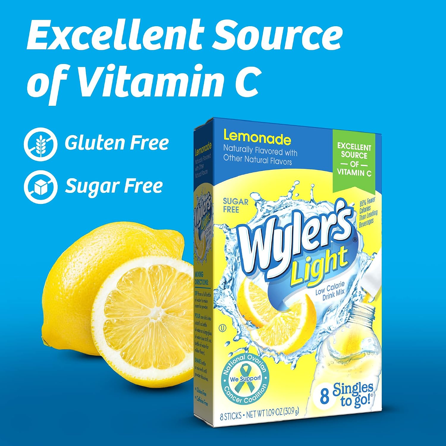 Wyler’s Light Singles To Go Drink Mix, Cherry Limeade, 8 Count (Pack of 3)