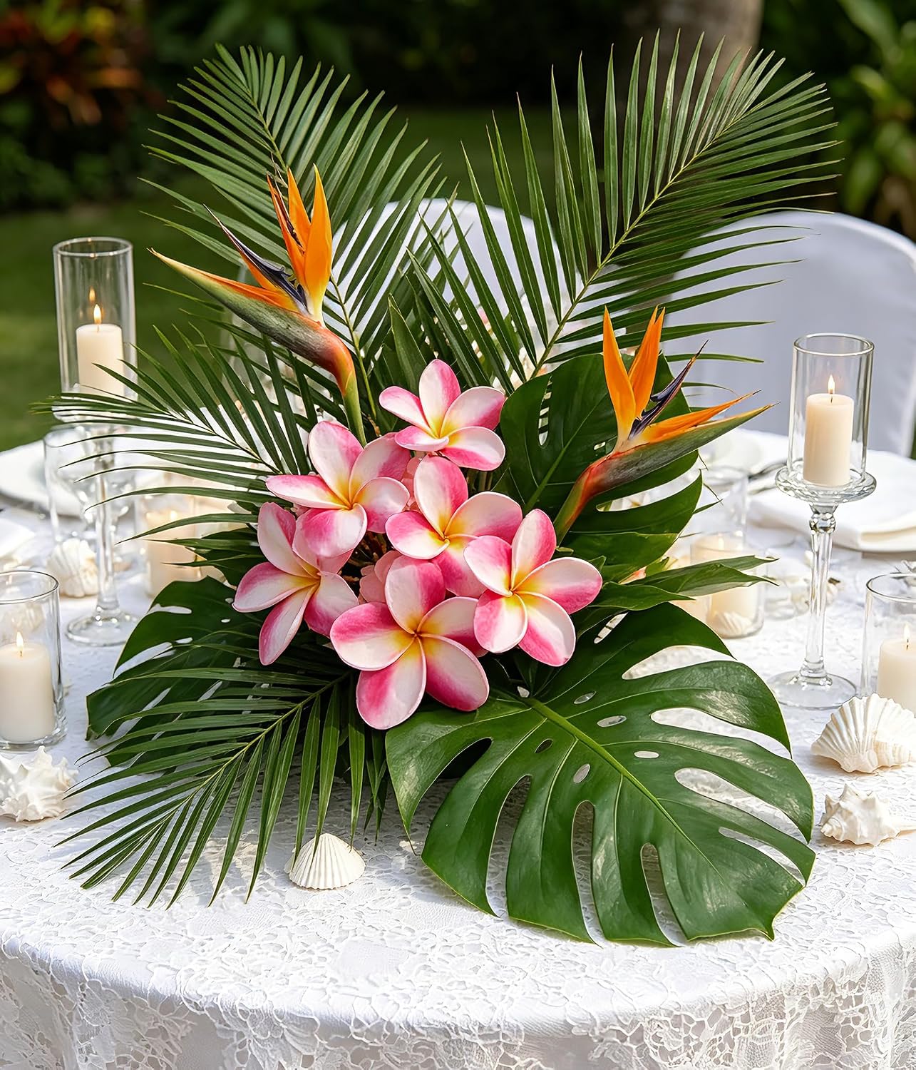 10PCS Artificial Plumeria Flowers with Stem, Apricot | Natural Real Touch,DIY Cake Decoration, Hawaiian Part, Luau Decor, Wedding Bouquets