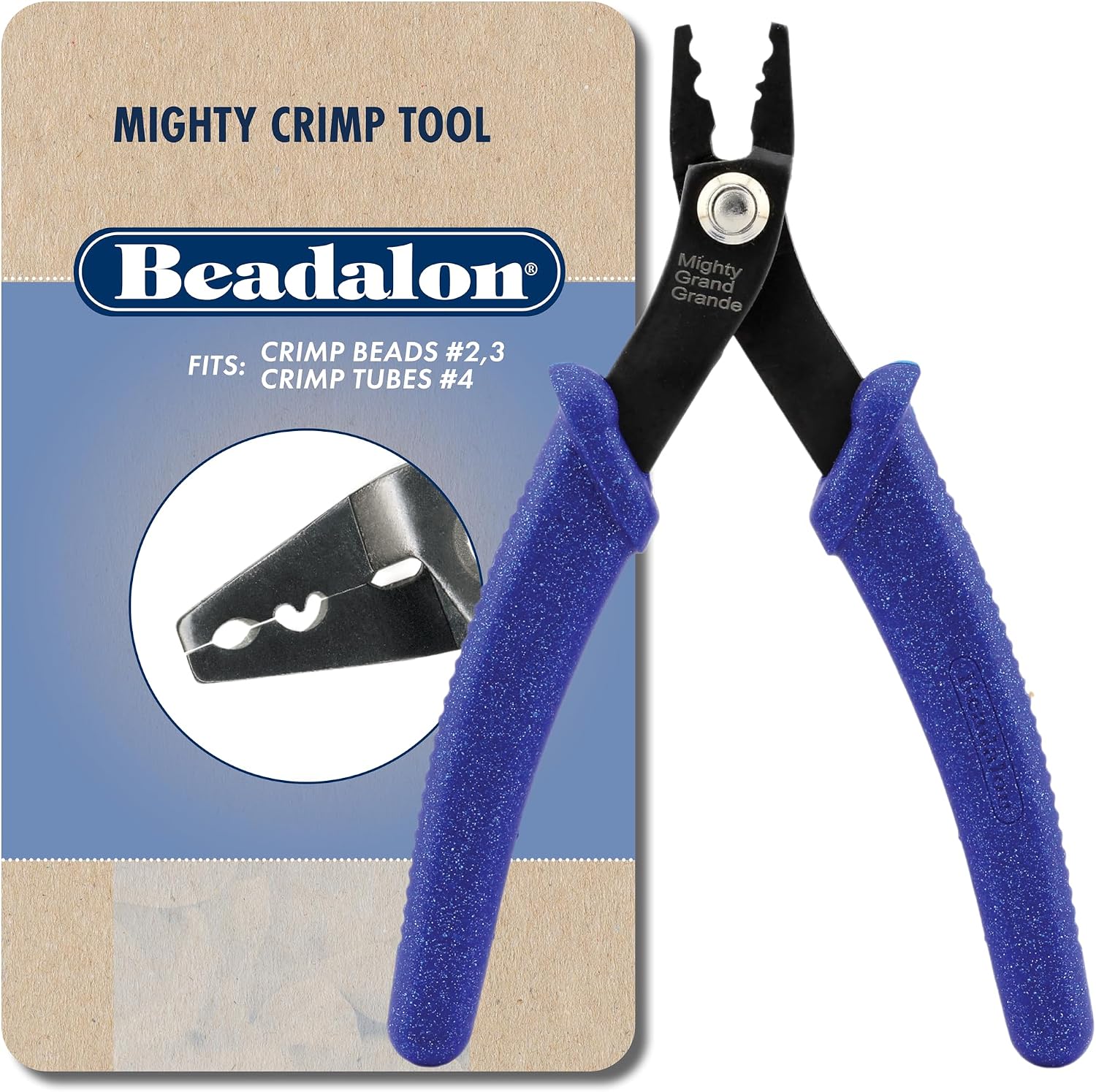 Beadalon Jewelry Crimping Tool Micro - Ergonomic & Compact, Dark Blue | Professional jewelry tools with precision crimping, ergonomic grips, versatile performance, and organized storage options.