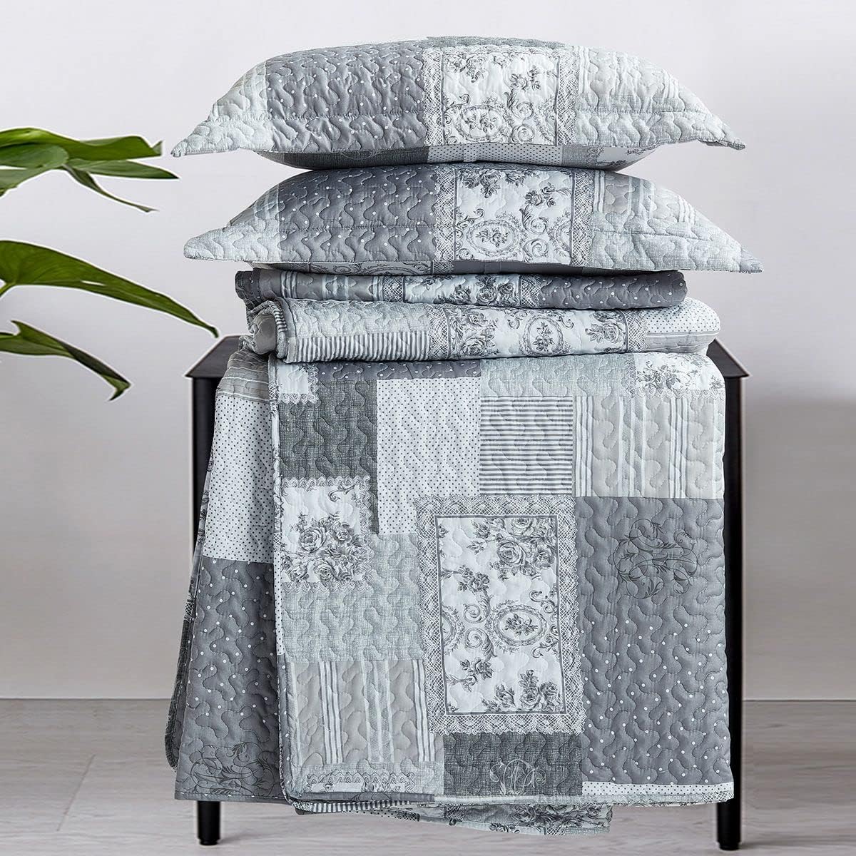 Royal Hotel Ayat Birds Oversized Coverlet Set Queen Size – Luxury Queen Quilt Bedspread, All Season Soft Filled Quilts