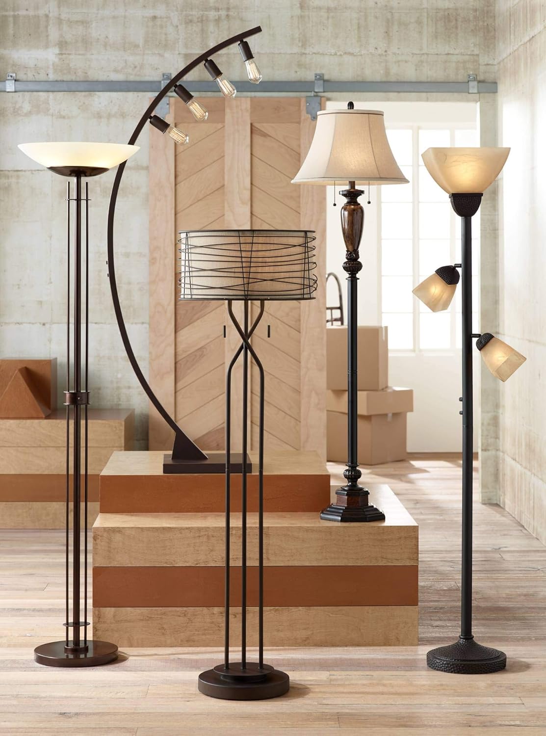 Sonnett 63 1/2" Tall Traditional Twin Pull Chain Floor Lamp Living Room | Industrial Vintage Standing Bronze Metal Faux Marble Ivory Linen Bell