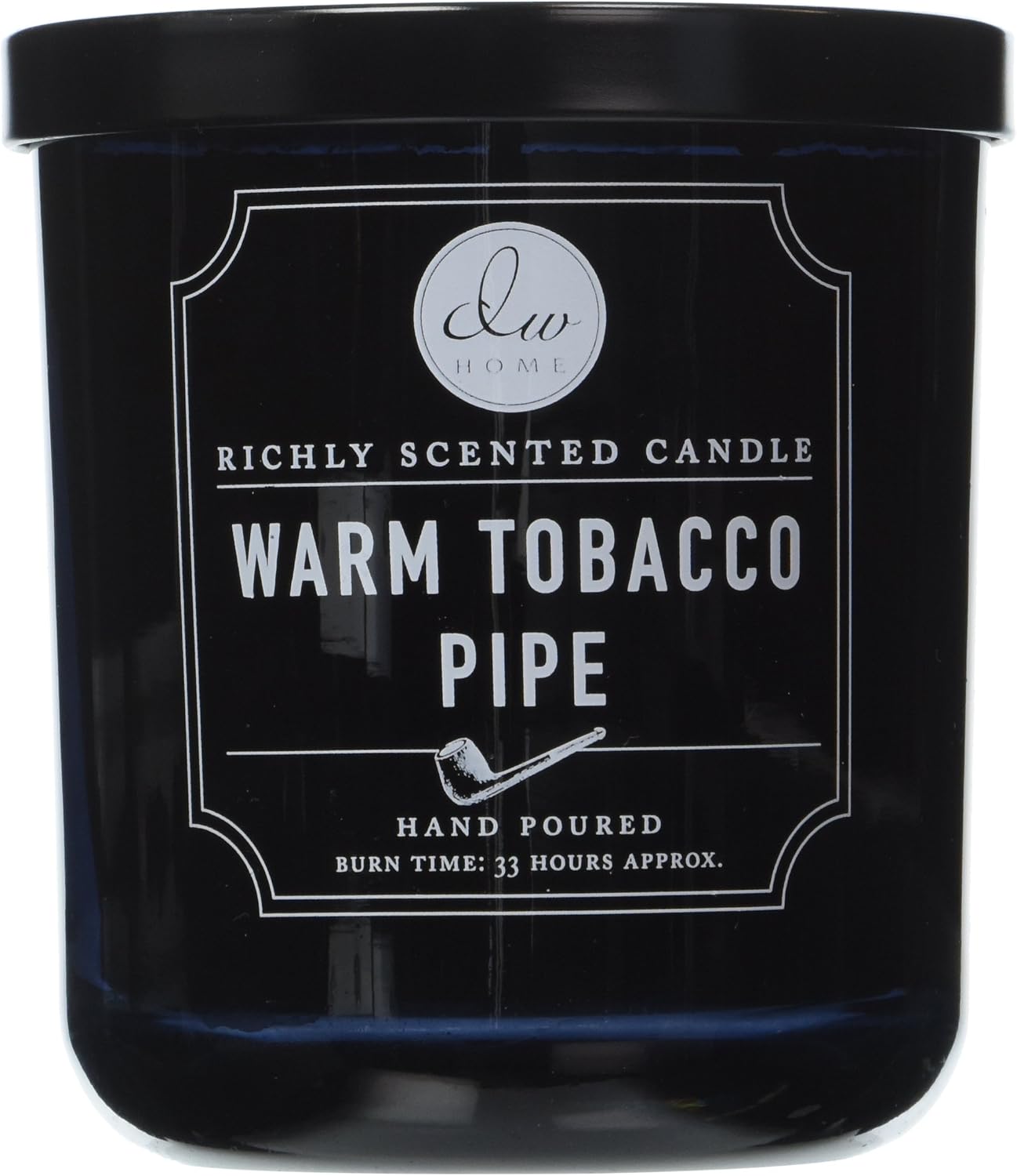 DW Home Medium Single Wick Candle, Warm Tobacco Pipe,Black,10.35 Oz.