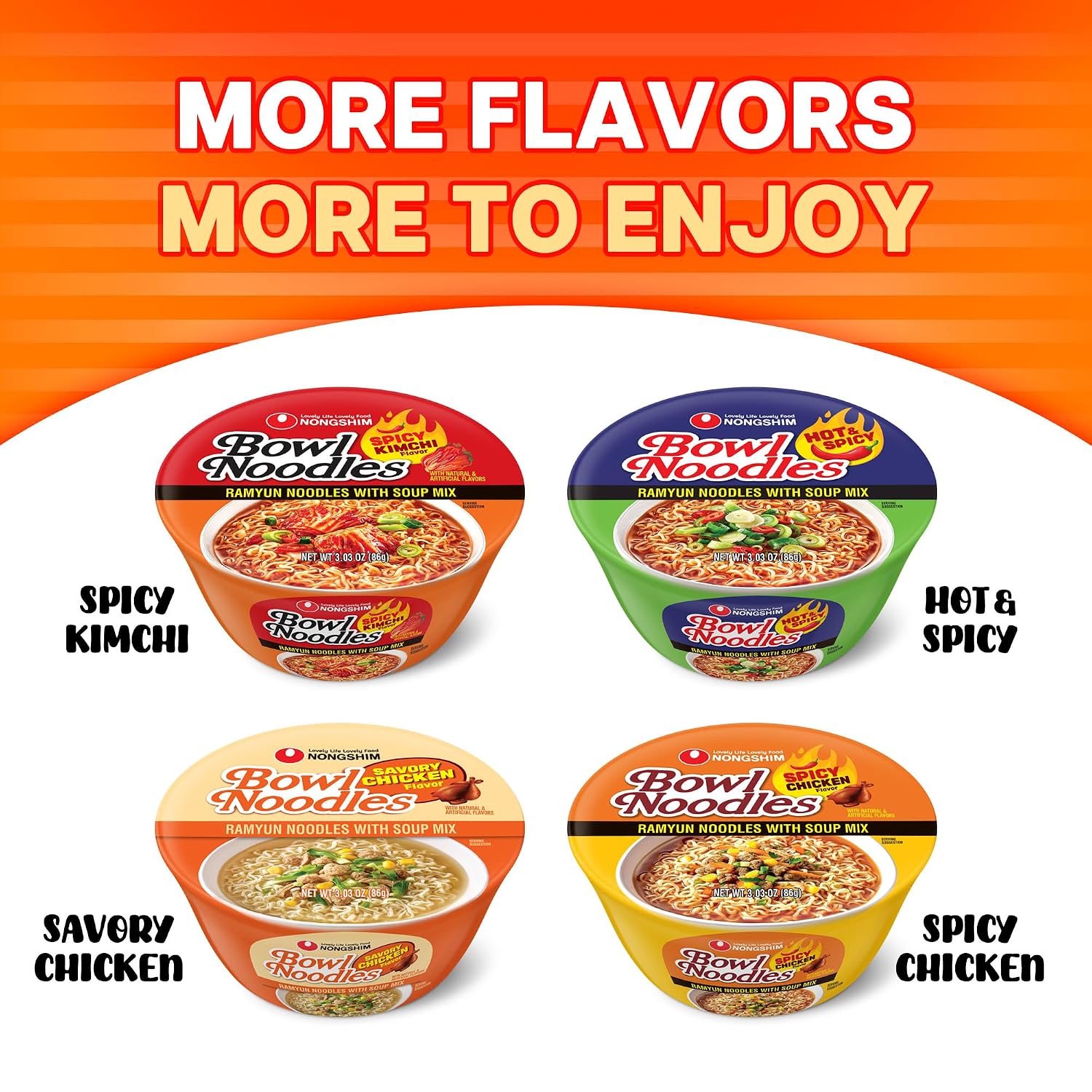 Nongshim HOT & SPICY Noodle Soup, 3.03 Ounce (Pack of 1)