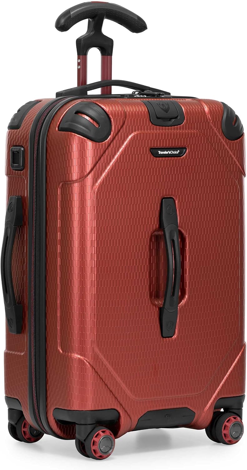 Traveler's Choice Maxporter II Polycarbonate Hardside Trunk with Spinner Wheels, Navy, 31-Inch Large Trunk