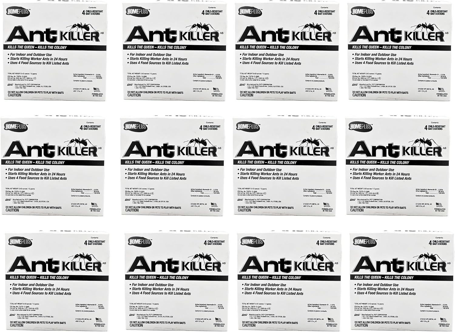 Homeplus™ Ant Killer AB, Metal Bait Station, Ants Killer for House, Ant Traps Indoor & Outdoor, 12 Pack