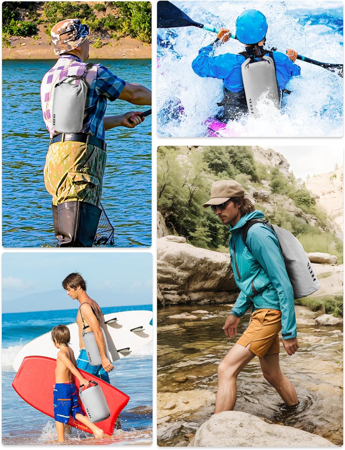 HEETA Waterproof Dry Bag Backpack with Emergency Whistle 5L/10L/20L/30L/40L