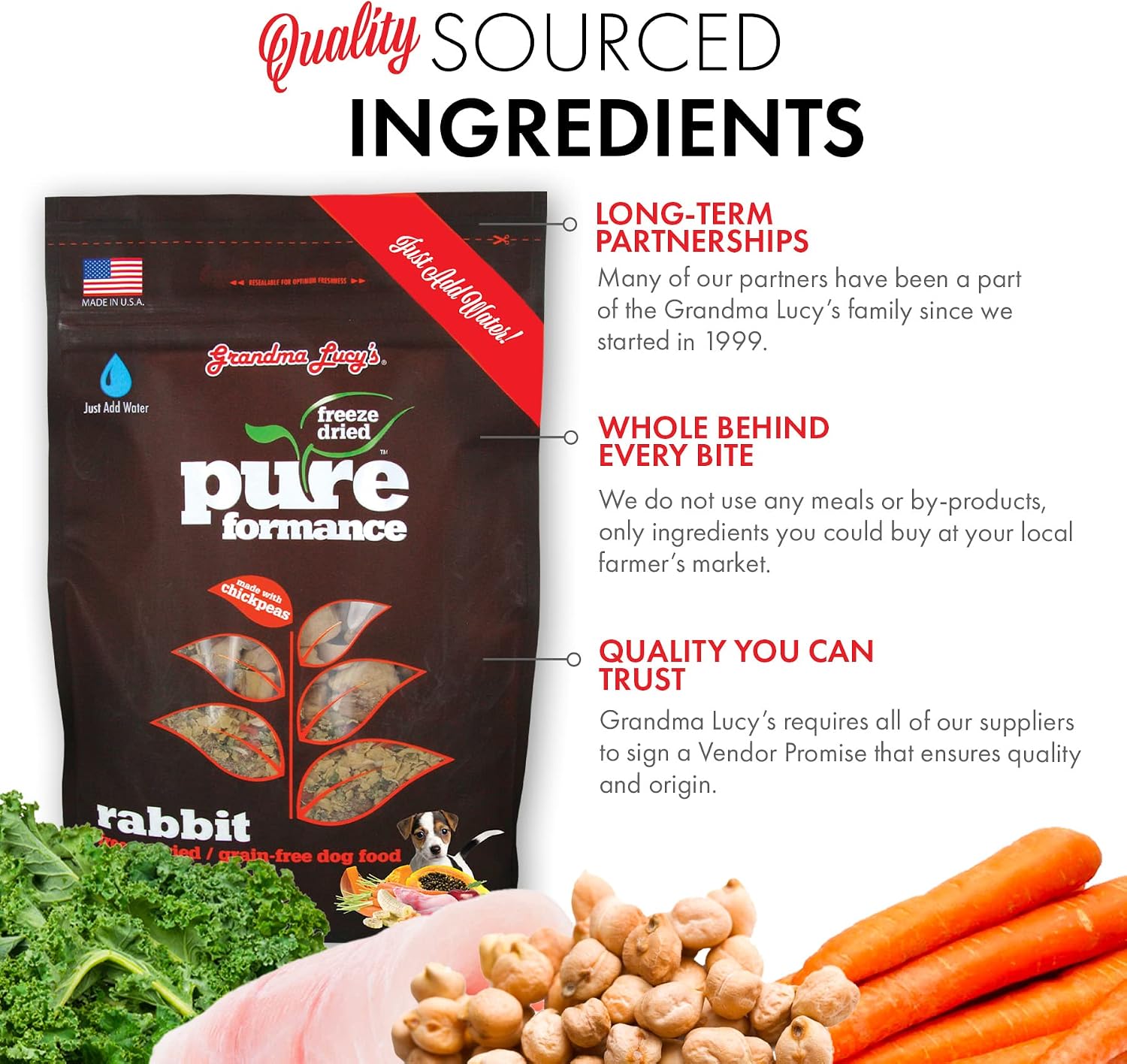 Grandma Lucy's PUREformance Pre-Mix Dog Food, Grain Free and Freeze-Dried - 3Lb Bag