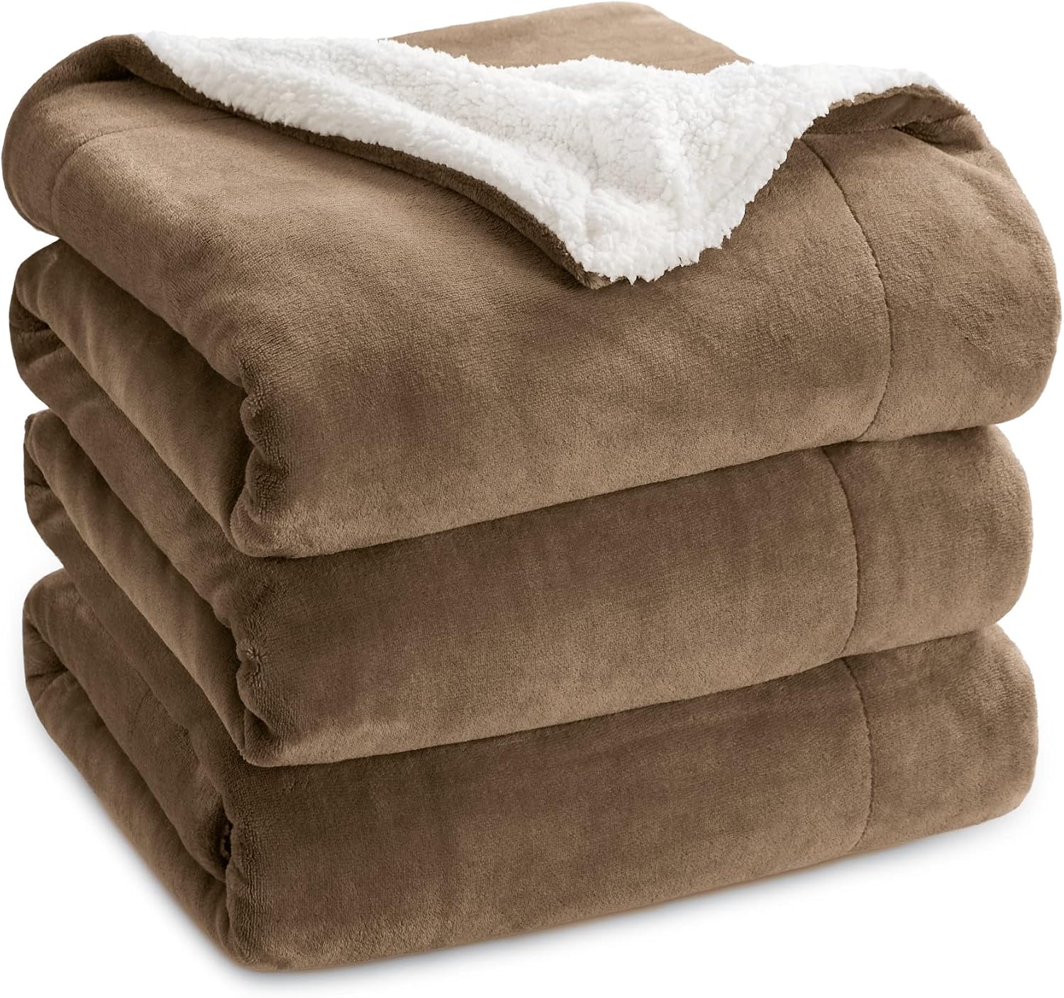 Bedsure GentleSoft Sherpa Fleece Throw Blanket for Couch, Non-Heated, Thick & Warm Cozy Blanket for Winter Fall, Soft Fuzzy Plush Throw Gifts for Women and Men, Grey, 50x60 Inches