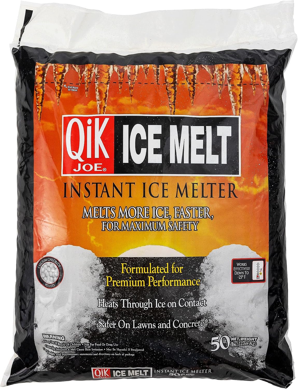Calcium Chloride Ice Melt- 50Lbs Bag- Instant Snow and Ice Melt for Sidewalks, Driveways, Steps, and Parking Lots - Deicer for Concrete, Asphalt