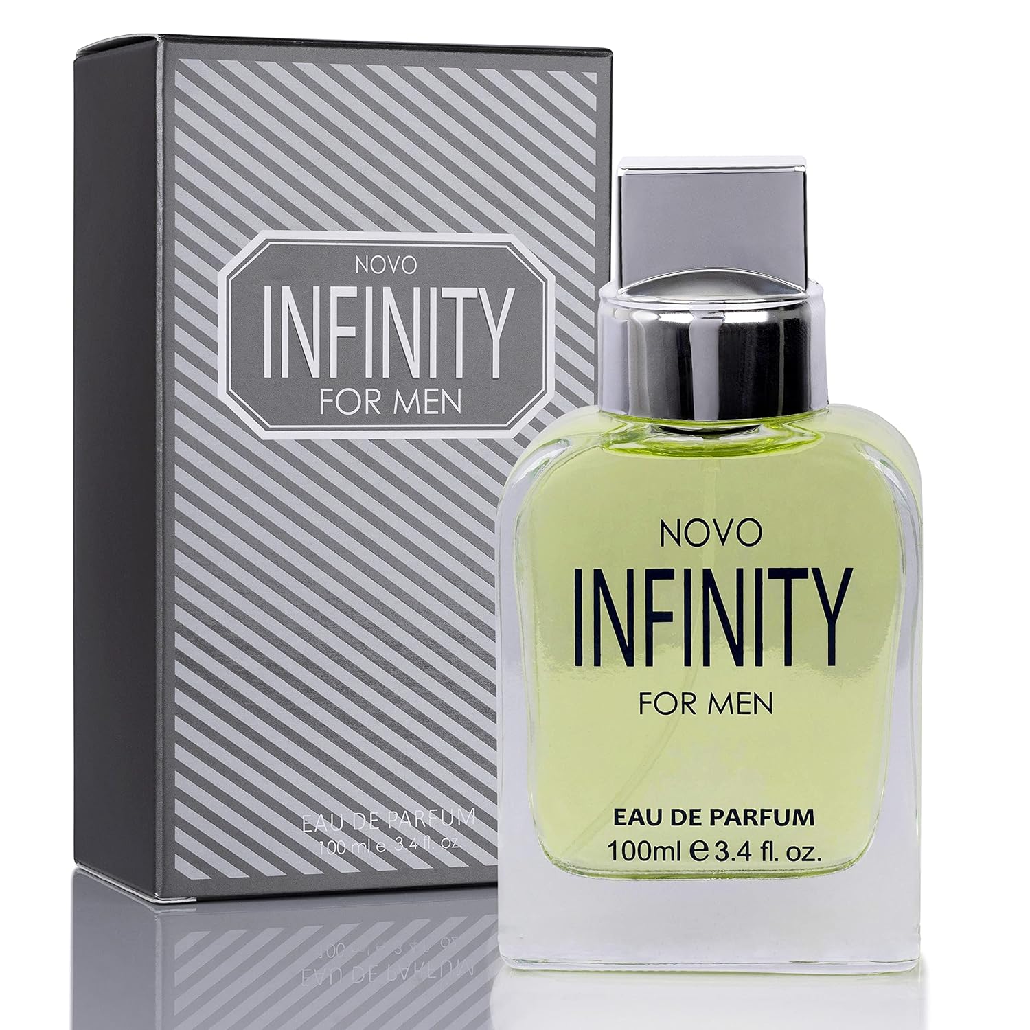 NovoGlow Novo Infinity for Men- 3.4 Fluid Ounce Eau De Parfum Spray for Men - Refreshing Citrusy & Floral Top Notes Smell Fresh All Day Long Lovely