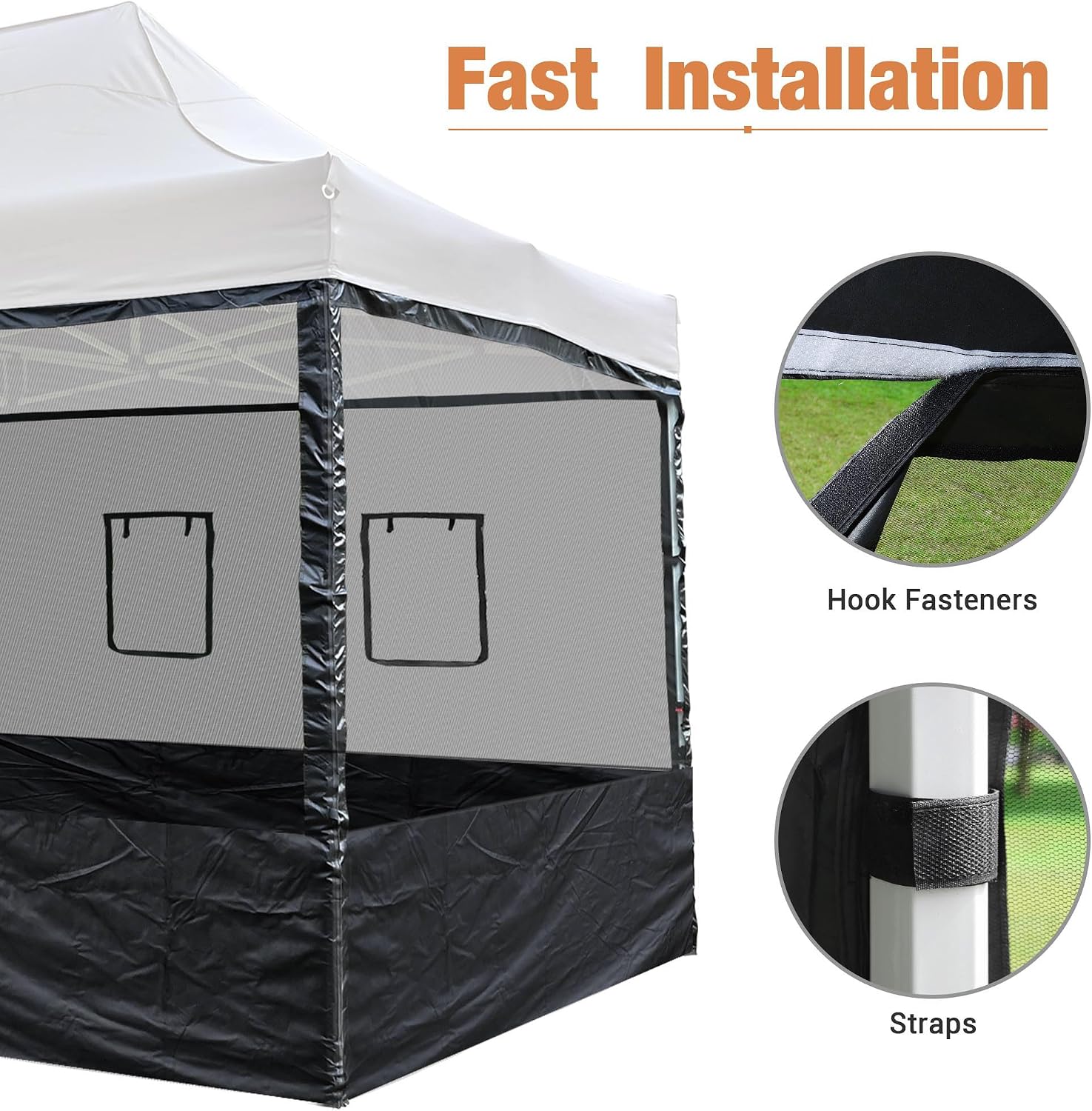 Yescom Pop Up Canopy Half Mesh Sidewall with Window 10x10Ft for Food Booth