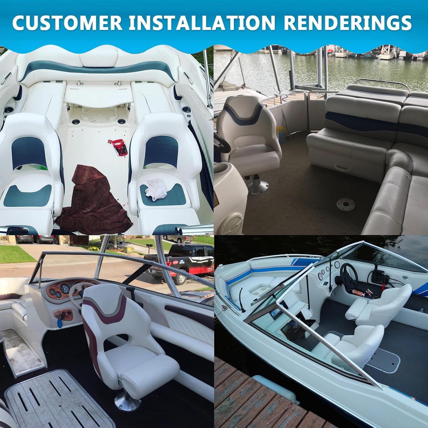 Seamander Boat Captains Chair,Captain Bucket Seat with Flip Up Bolster,Integral Rotomolded Frame, Premium EPDM Foam Material, Marine Grade Vinyl (A-White/Charcoal)