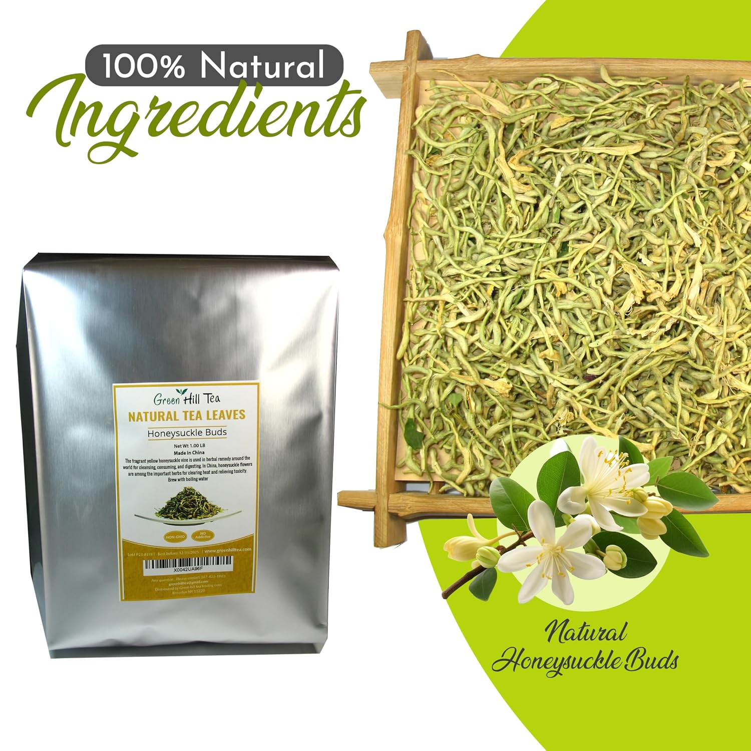 Green Hill Tea Osmanthus Flower Dried – Premium– Fragrant Osmanthus Dried Flowers -Loose Leaf Tea – 100% Pure, Natural, Non-GMO – Great for Brewing, Baking & Infusions 4 OZ