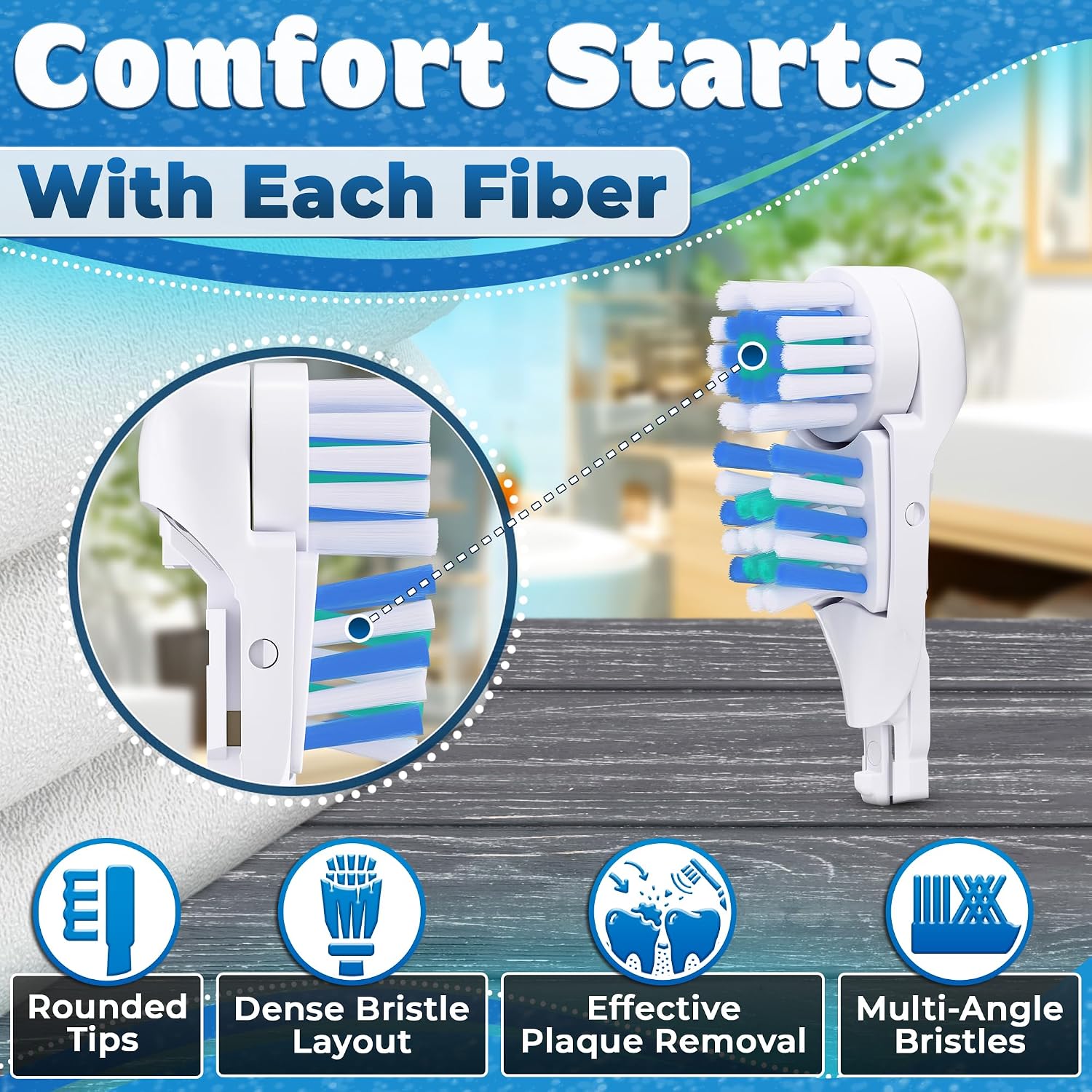 4 Pcs Brush Heads Compatible with Oral-B CrossAction 3733, 4732, 4734