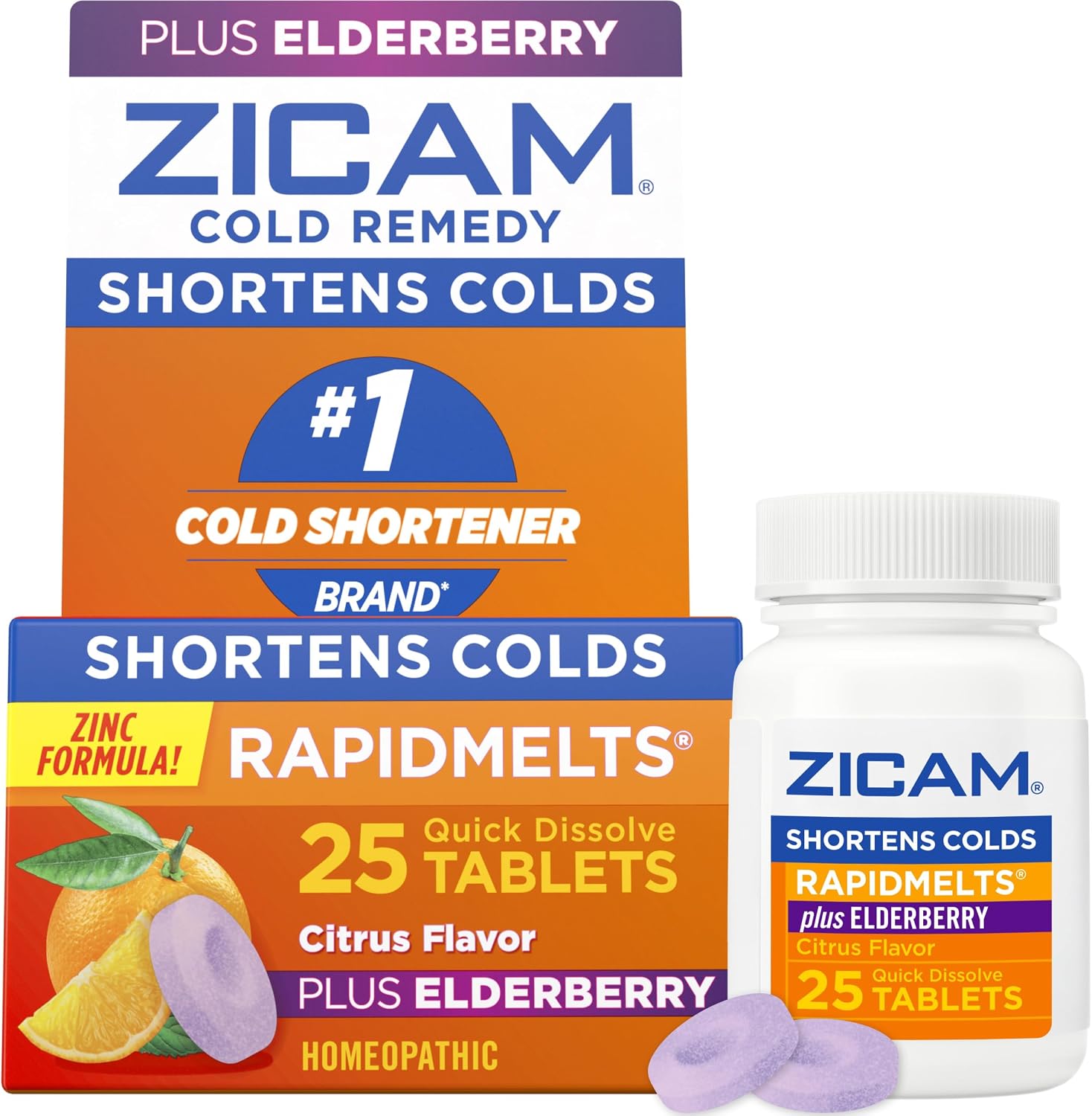 Zicam Cold Remedy RapidMelts, Citrus, 25 Count