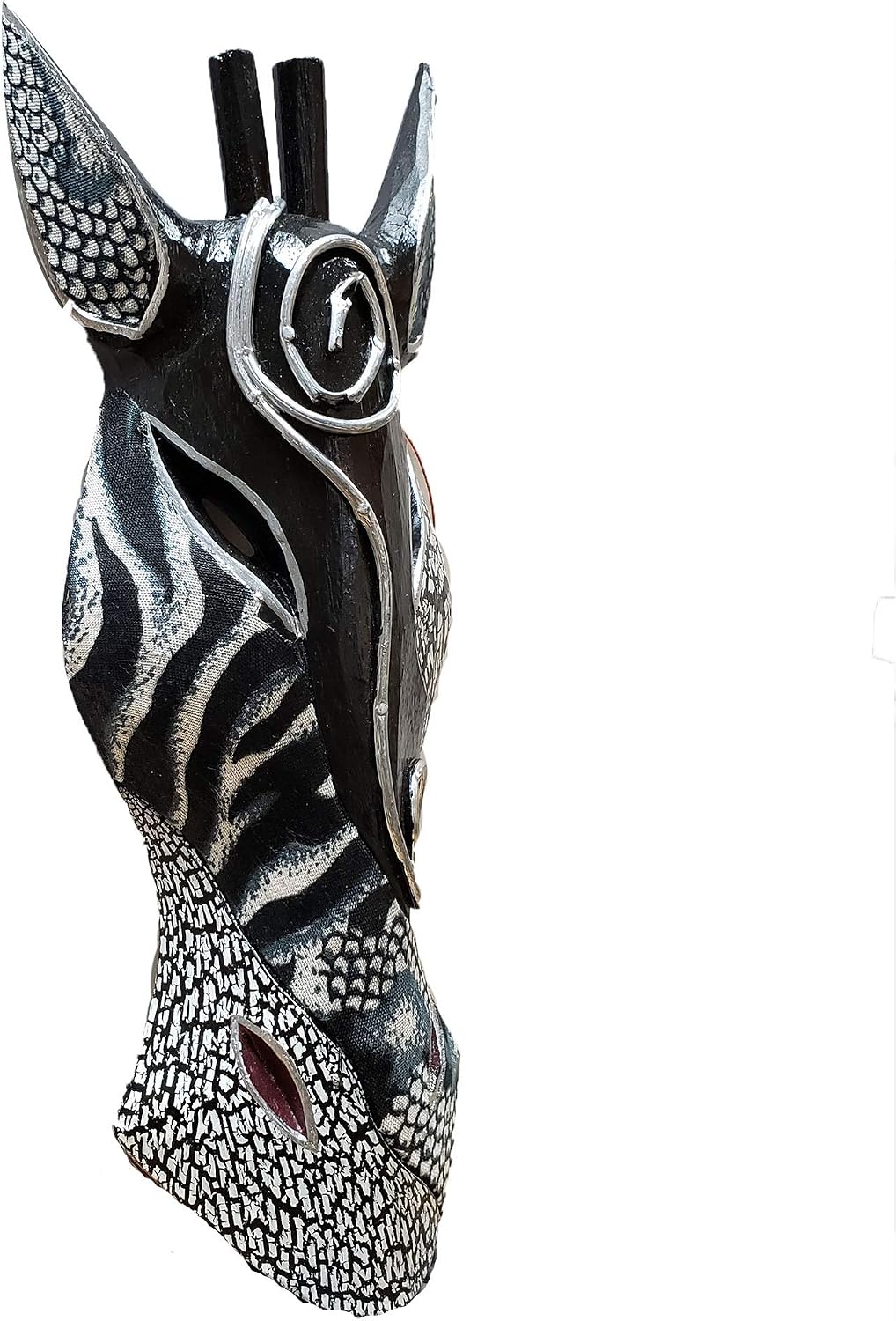 Giraffe Zebra Face Mask Wall Hanging Décor Hand Painted Patterns African Safari Style Decorative Accent Contemporary Variation An Awesome Gifting
