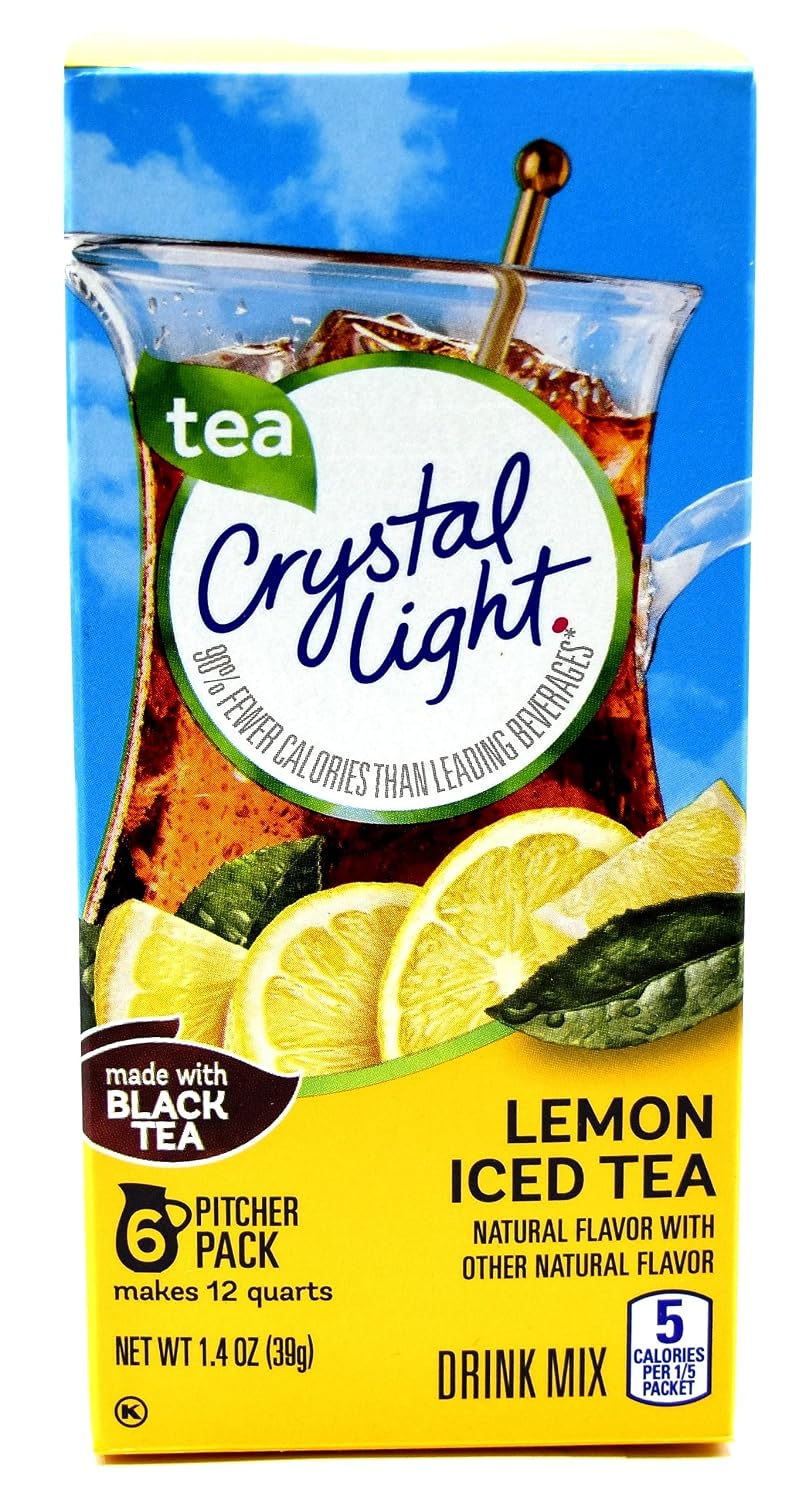 Crystal Light Iced Tea Drink Mix, Natural Lemon Flavor (12-Quart), 1.4-Ounce Packages (Pack of 4)
