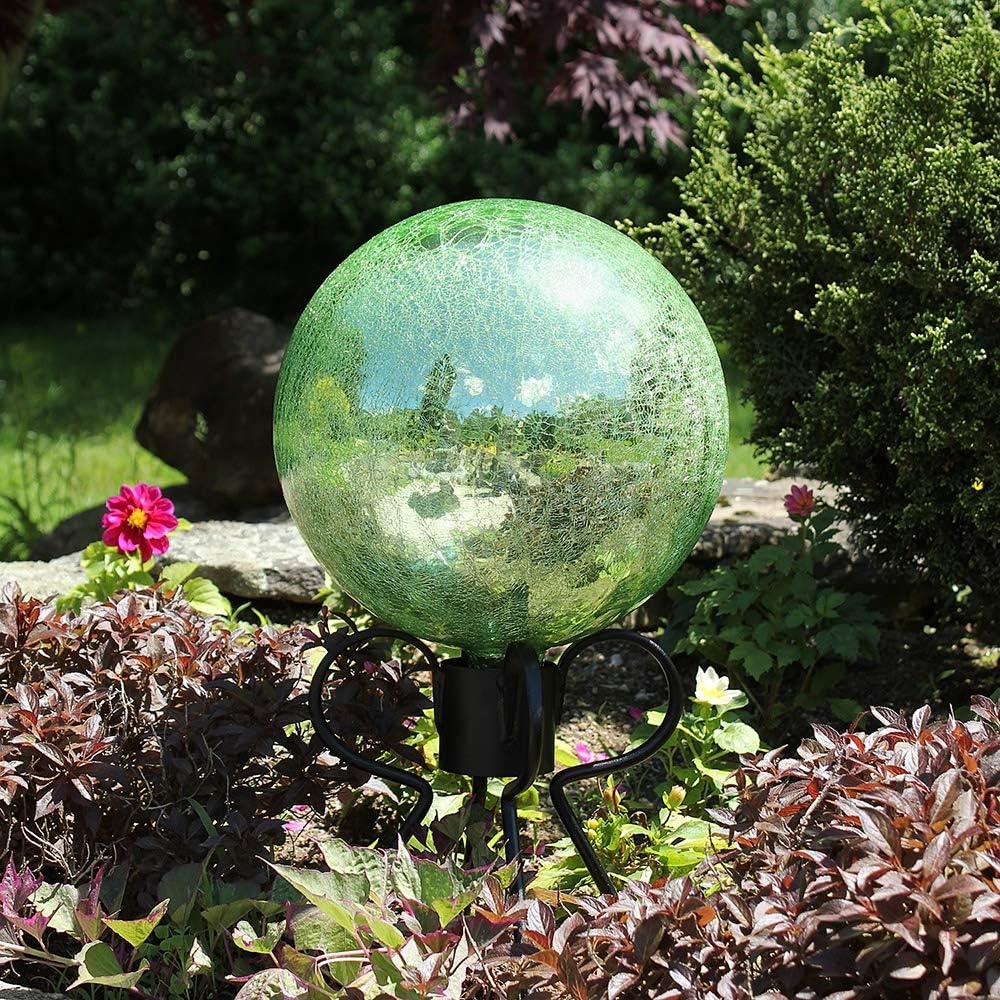 Achla Designs G10-FG-C Gazing, Fern Green 10 inch Glass Garden Globe Ball Sphere, 10