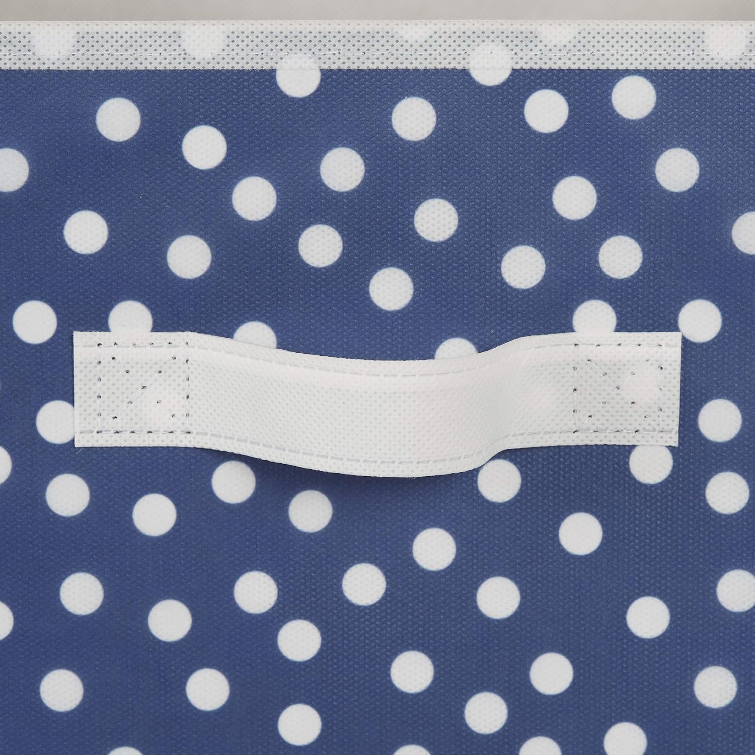 DII Woven Polyester Storage Bin, Polka Dot, White & Gold, Large Set of 2
