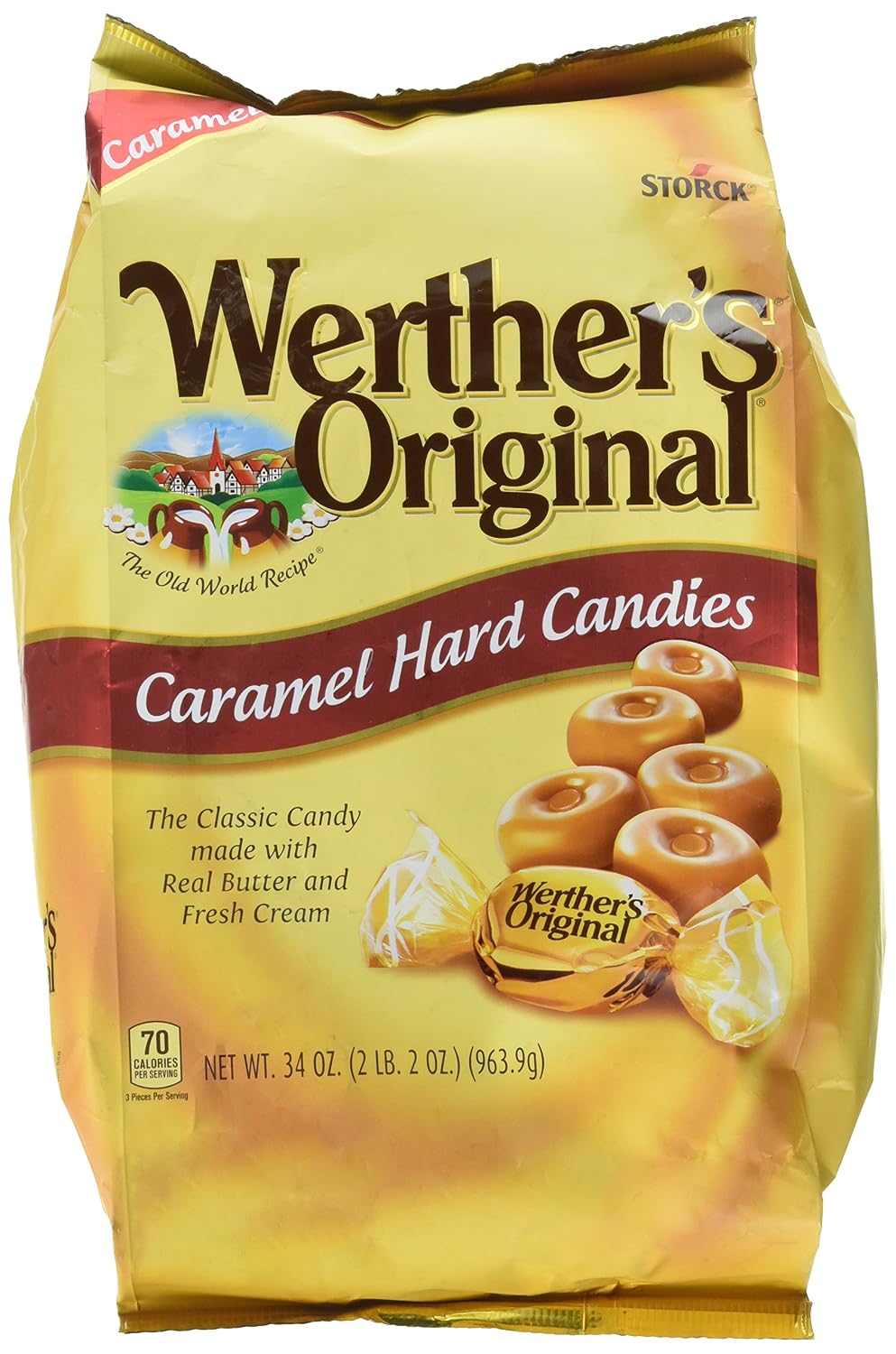 Werther's Original Caramel Coffee Hard Candy - Individually Wrapped Hard Candies for Halloween, Parties, or Snacks - 2.65 oz Bags (Pack of 3)