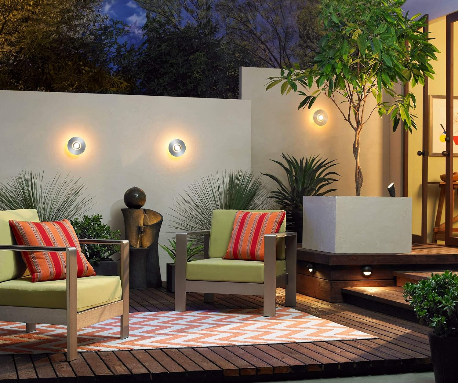 Modern Sphere Curve Cascading 39 1/2" Large LED Outdoor Indoor Fountain | Zen Decor Faux Stone Floor with Light Waterfall Water Feature for Outside