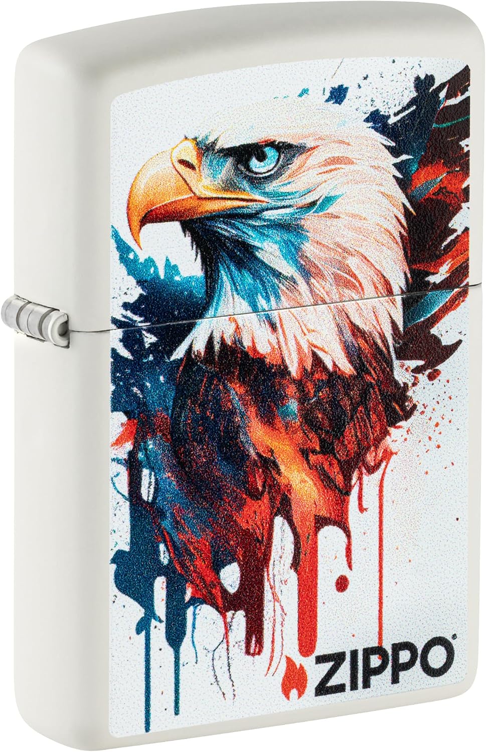 Zippo Eagles Dare Pocket Lighter - Refillable Flip-Top Windproof Lighters - Fierce Soaring Eagle Patriotic Design Pocket Lighters - Luxury Metal Lighter Made in USA