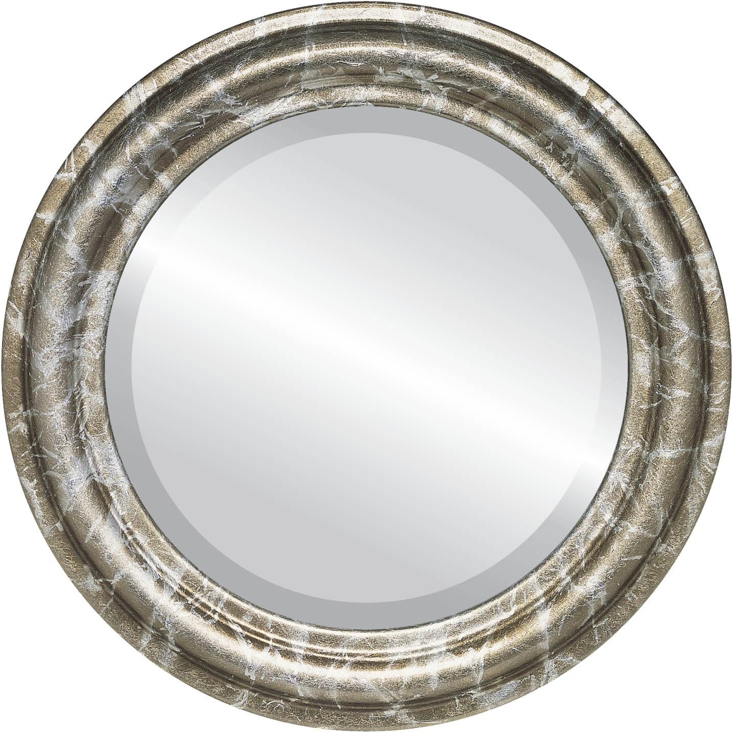 OVALCREST Round Beveled Wall Mirror for Home Decor - Philadelphia Style - Rubbed Bronze - 22x22 Outside Dimensions