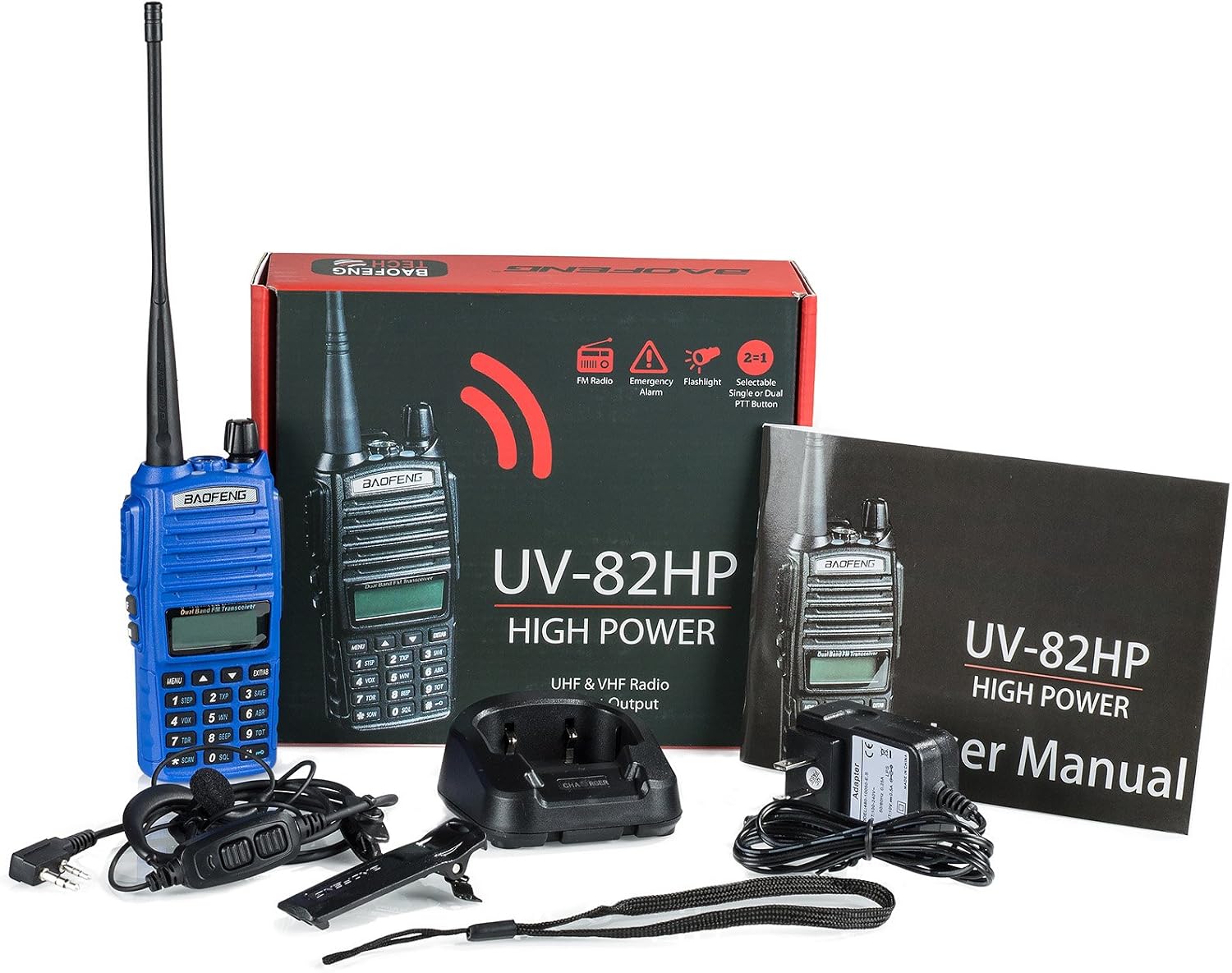 BaoFeng UV-82HP High Power Dual Band Radio: 136-174mhz (VHF) 400-520mhz (UHF) Two-Way Radio
