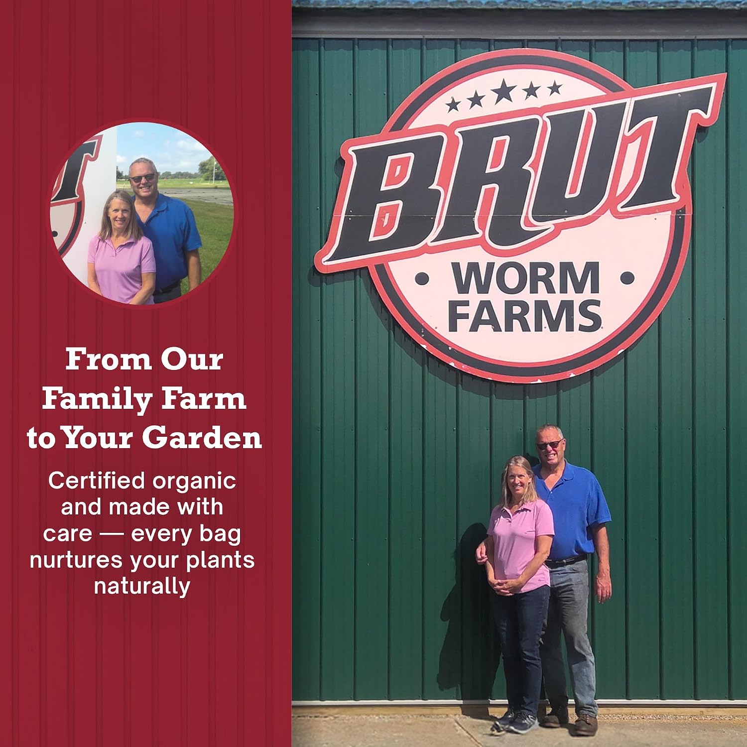 Brut Worm Farms Organic Worm Castings, Natural Fertilizer for Plants, 30 lb | Mineral-Rich Potting Mix Additive & Plant Food for Indoor Outdoor Plants, Compost, Soil Health & Garden Growth