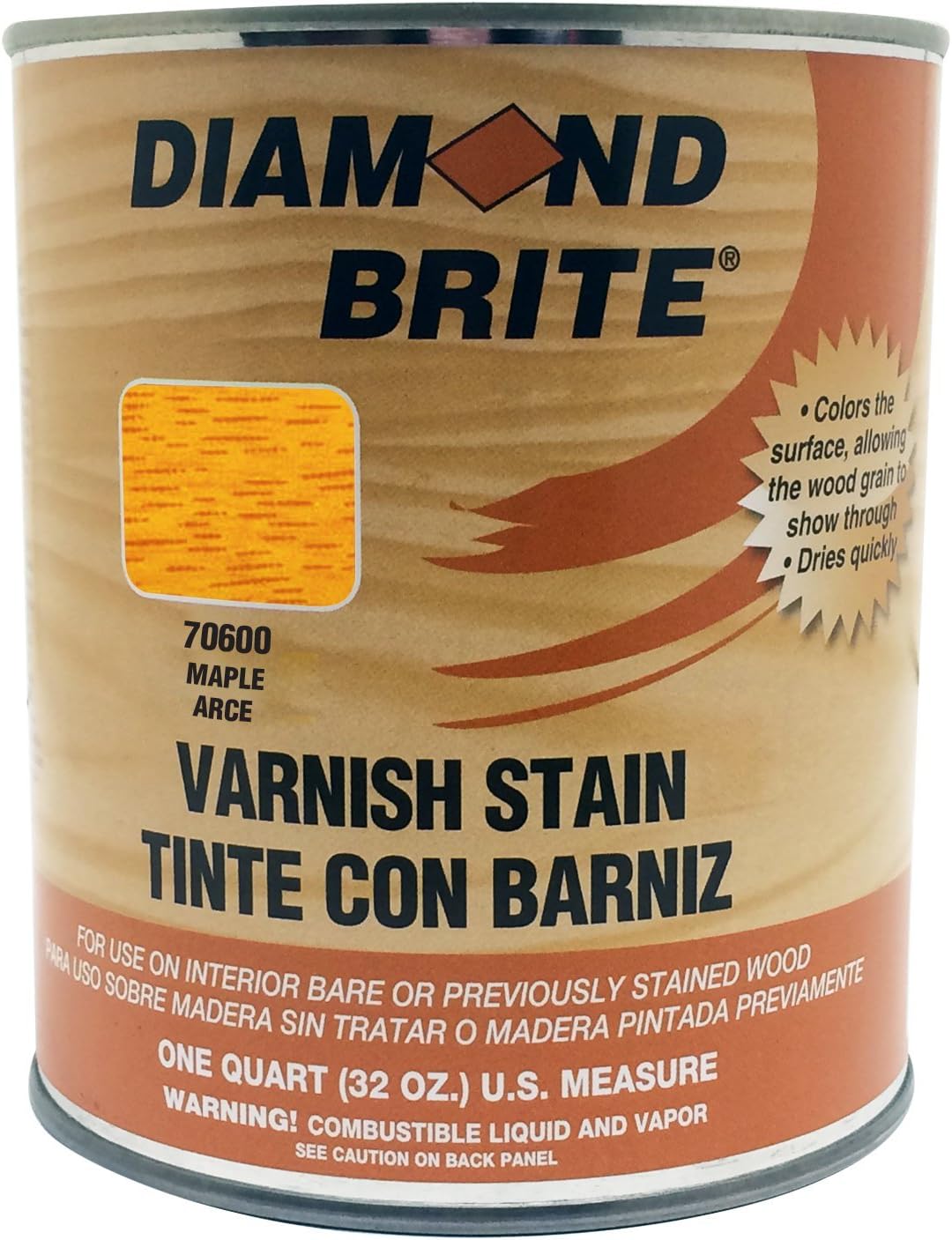 Diamond Brite Interior Varnish Stain, Walnut, 1 Gallon, 70200-1