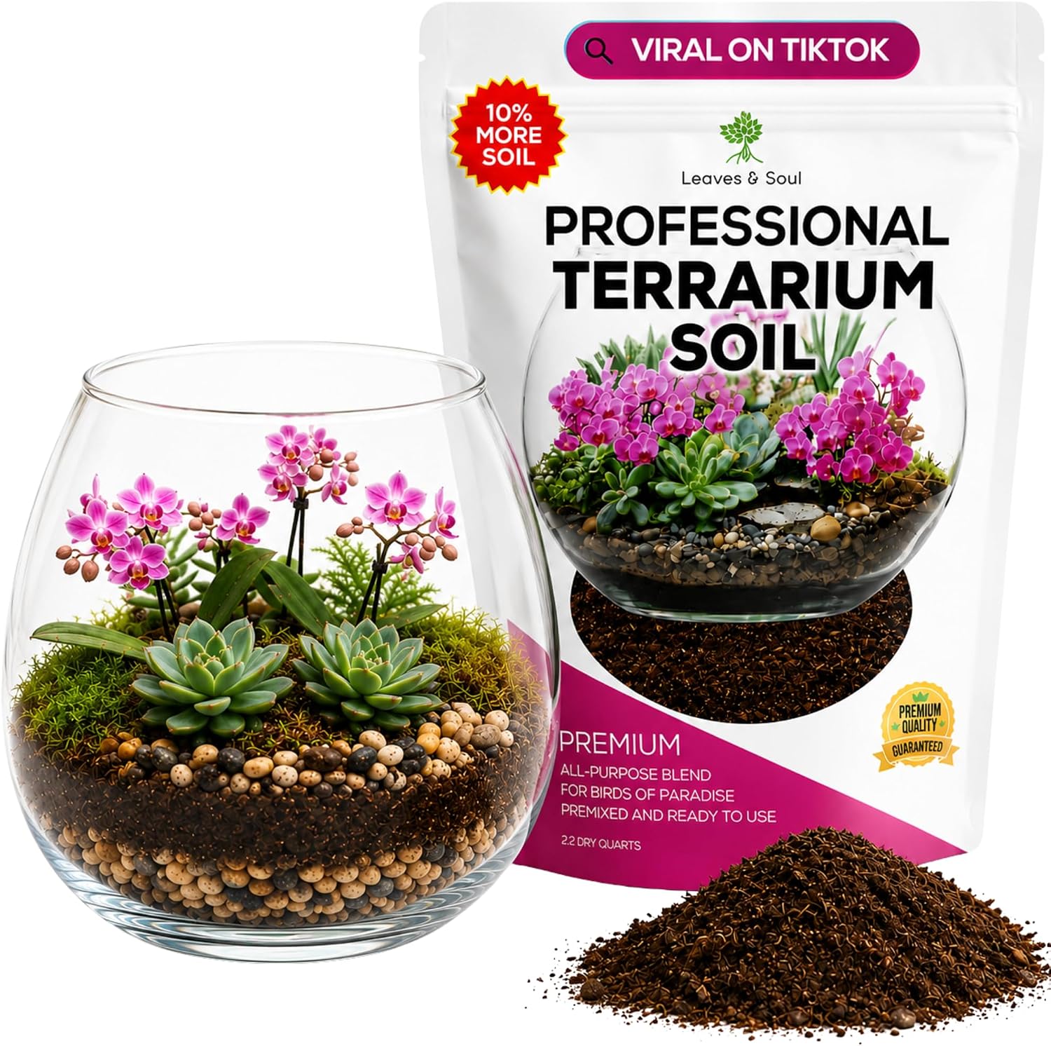 Professional Bonsai Soil Mix Ready to Use | Large 2.2 Quarts, Premium Potting Soil for Bonsai Trees