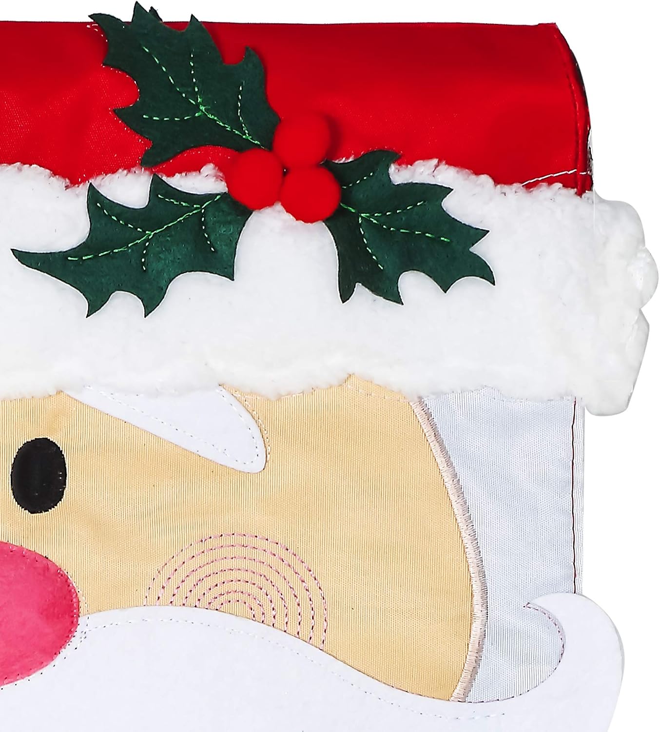 Evergreen Flag Embellished Santa Claus Christmas Applique Garden Flag - 12.5 x 18 Inches Outdoor Decor for Homes and Gardens