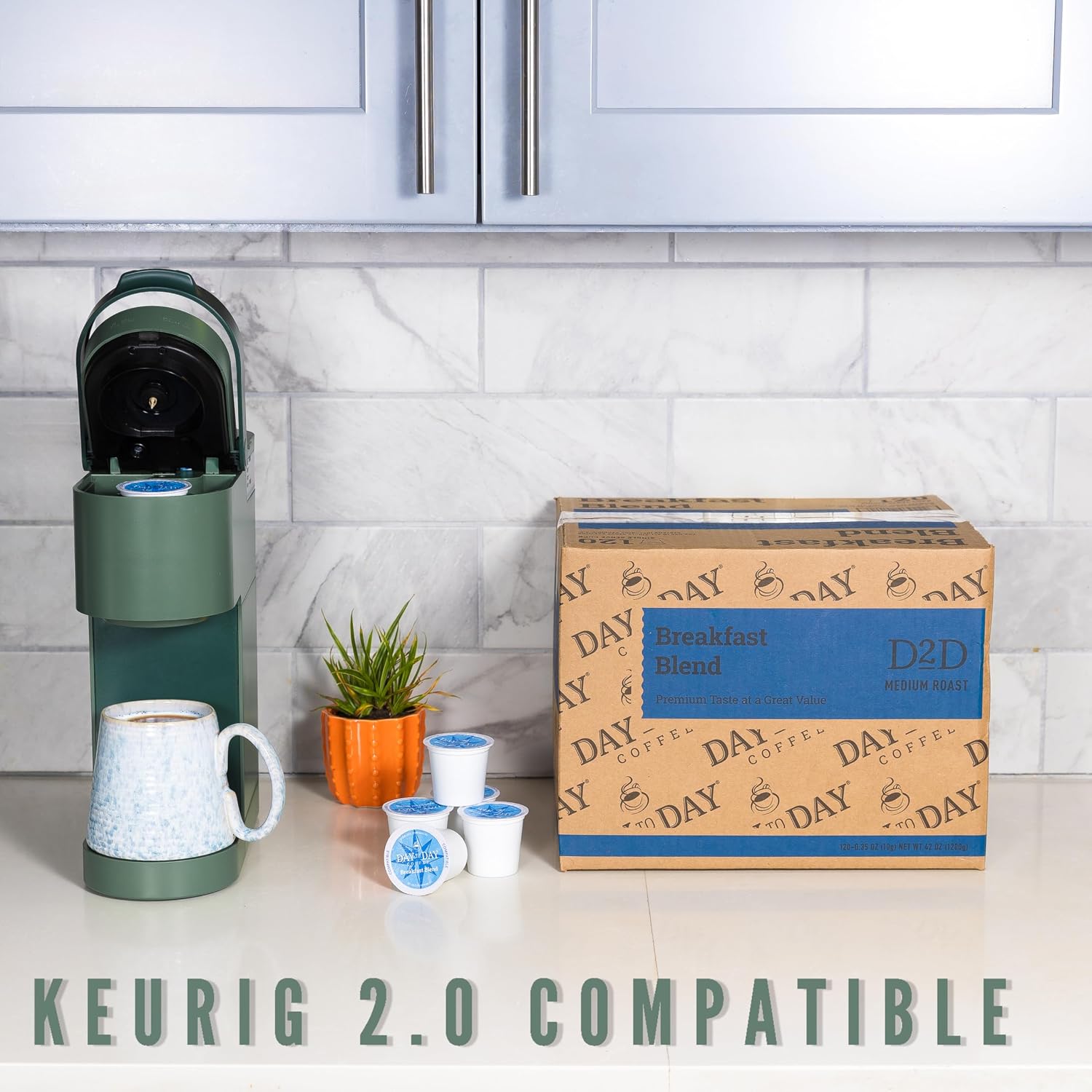 Day To Day Coffee Pods, Breakfast Blend Medium Roast, 120 Count K-Cup | Compatible with Keurig K-Cup brewers. Bulk single serve pods for everyday morning coffee at home, office or breakroom
