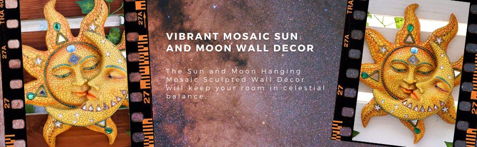 This Vibrant Mosaic Sun And Moon Wall Decor