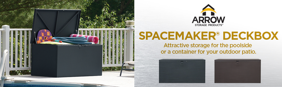 ARROW Spacemaker Deck Box - Attractive storage for the poolside or for your outdoor patio.