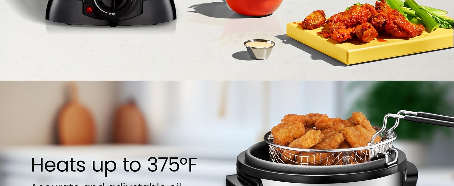 Accurate and adjustable oil temperature for any frying need