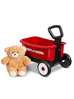 radio flyer push and pull walker wagon for toddlers with teddy bear
