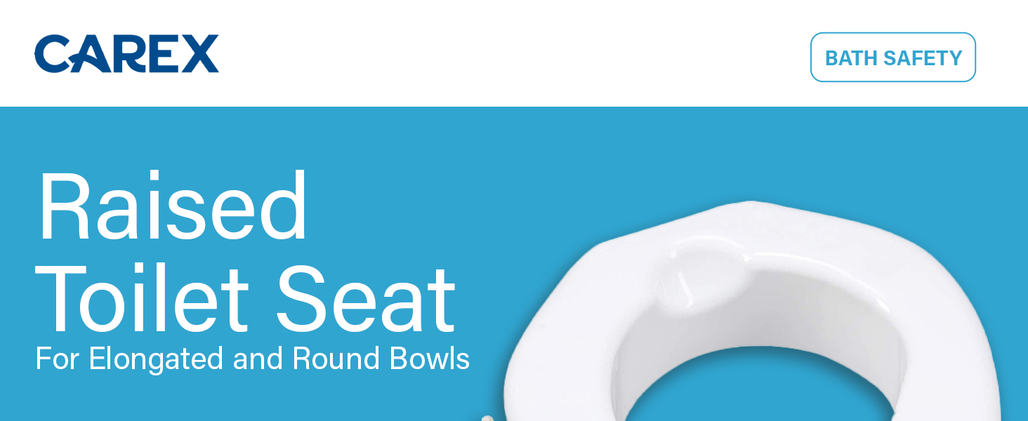 Carex Raised Toilet Seat for Elongated and Round Bowls