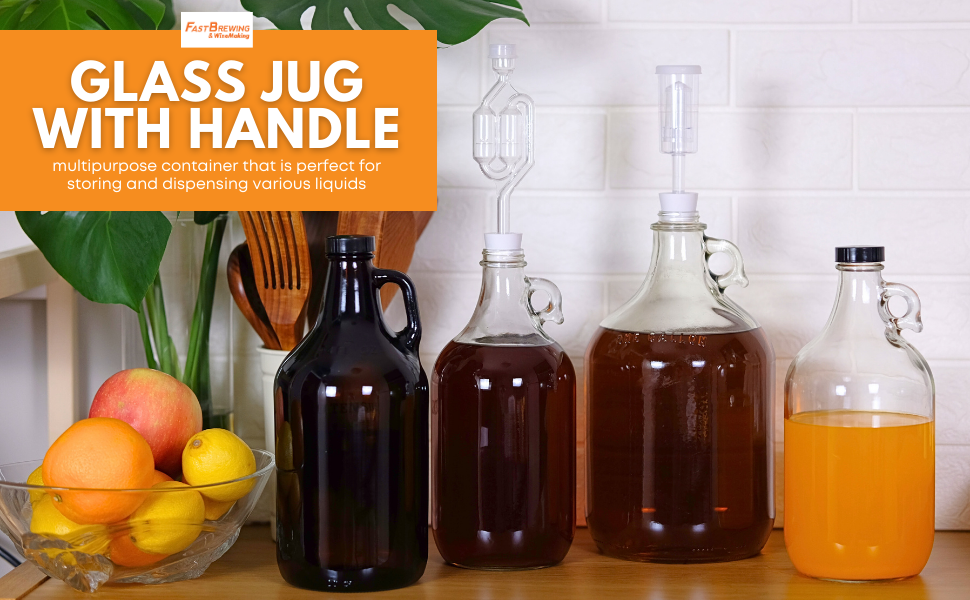 Glass jugs with handle