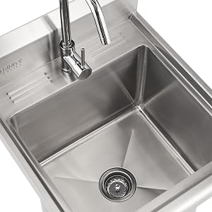 TRINITY Basic Utility Sink Depth of stainless steel bowl