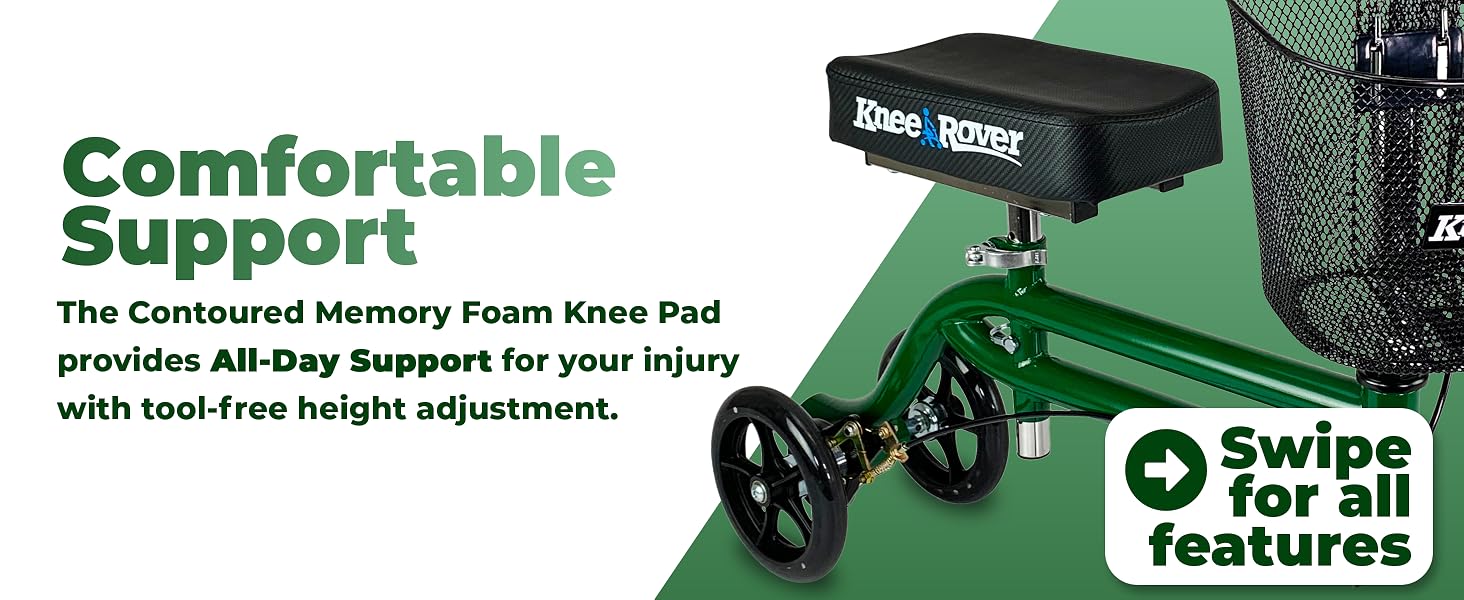 Kneerover scooter knee scooter broken foot surgery ankle injury knee walker rolling foldable scooter